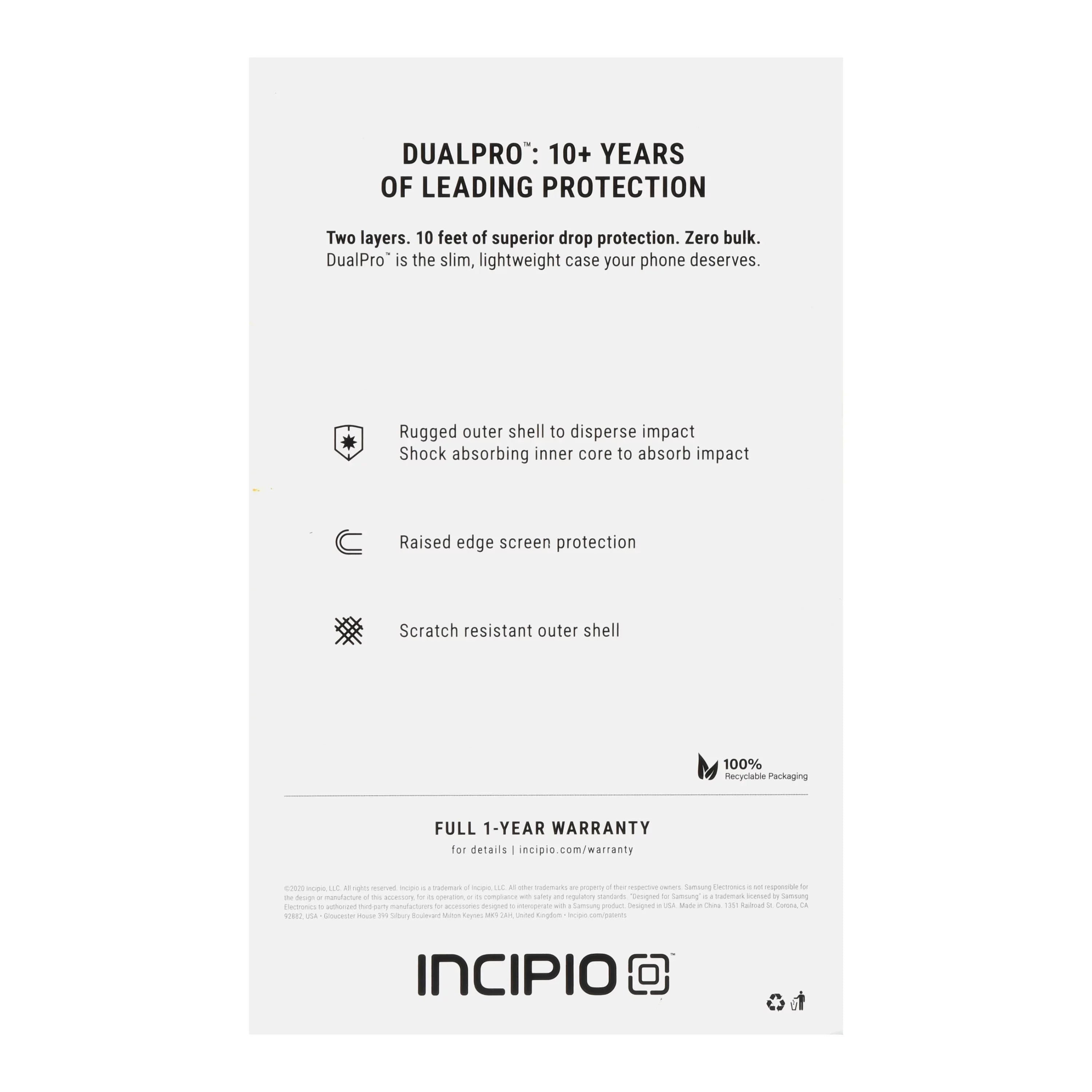 Incipio DualPro Classic Phone Case for Sizeamsung Galaxy A50 - Jet Black