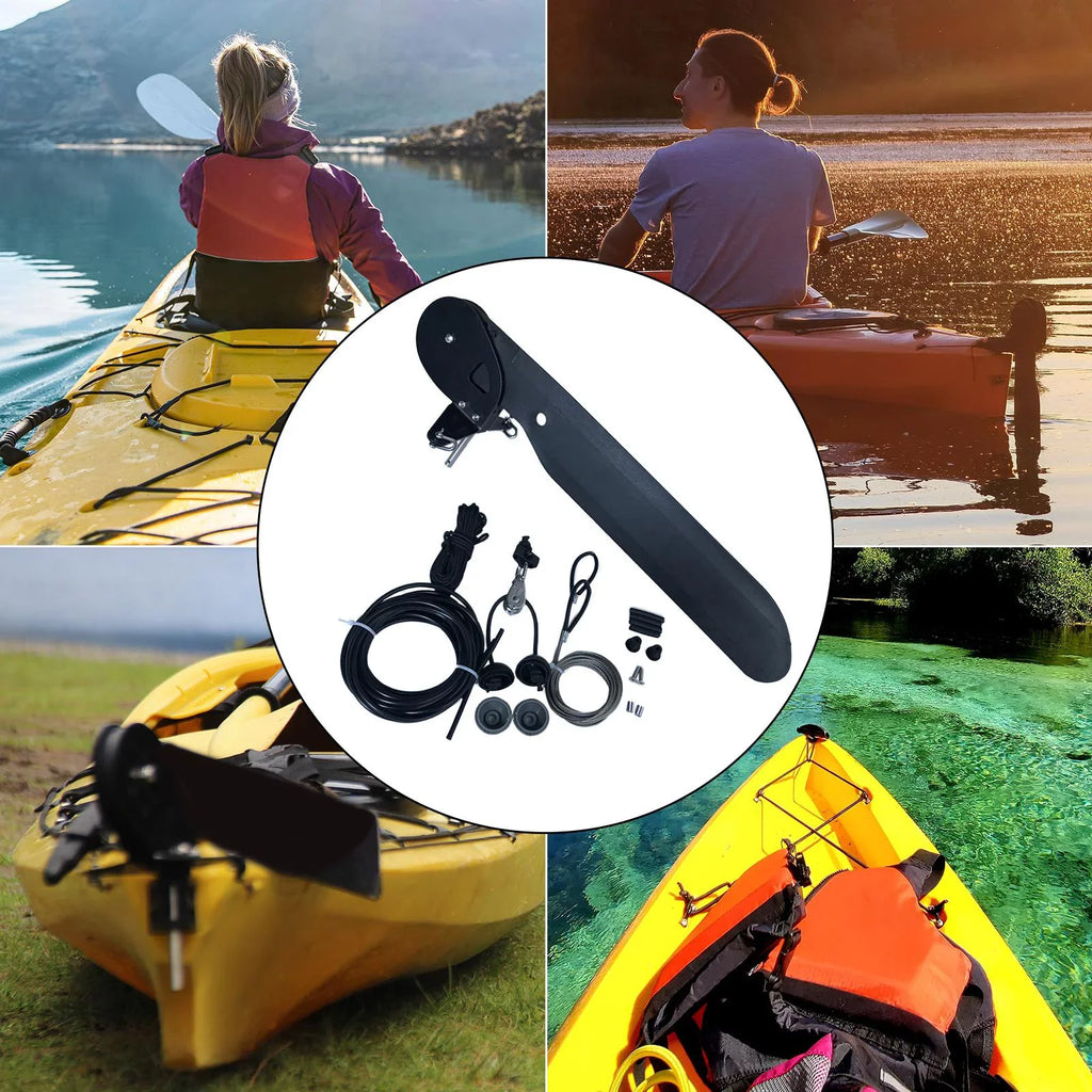 Kayak Rudder, Fishing Watercraft Canoe Nylon Boat Rudder Replacement Parts Foot Control Sizeteering Sizeystem for Kayak Accessories