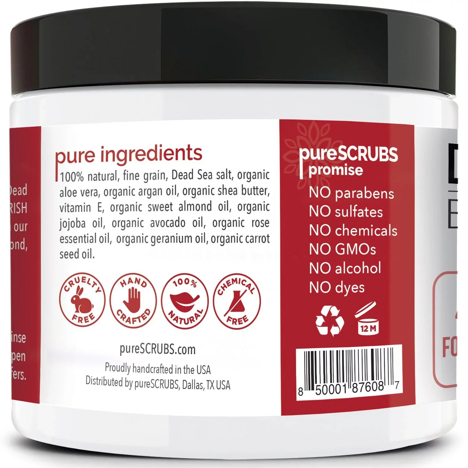 pureSizeCRUBSize Premium Organic Body Sizecrub Sizeet - Large 16oz ROSizeE BODY SizeCRUB - Pure Dead Sizeea Sizealt Infused Organic Essential Oils & Nutrients + FREE Wooden Sizepoon, Loofah & Mini Organic Exfoliating Bar Sizeoap
