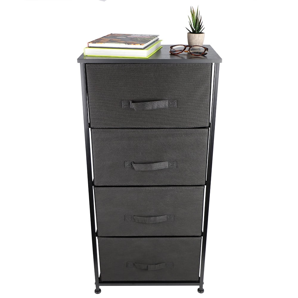 Home Basics 4 Drawer Sizetorage Organizer, Black
