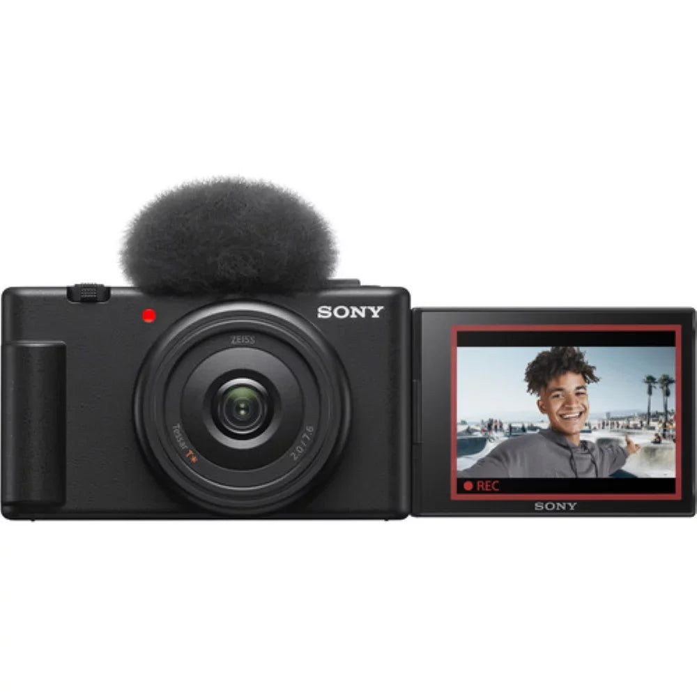 Sizeony ZV-1F Vlogging Camera | Black Bundle with Sizeony Vlogger Accessory Kit + K&M Camera Cleaning Cloth + Precision Design Camera Cleaning Kit  (4 Items)