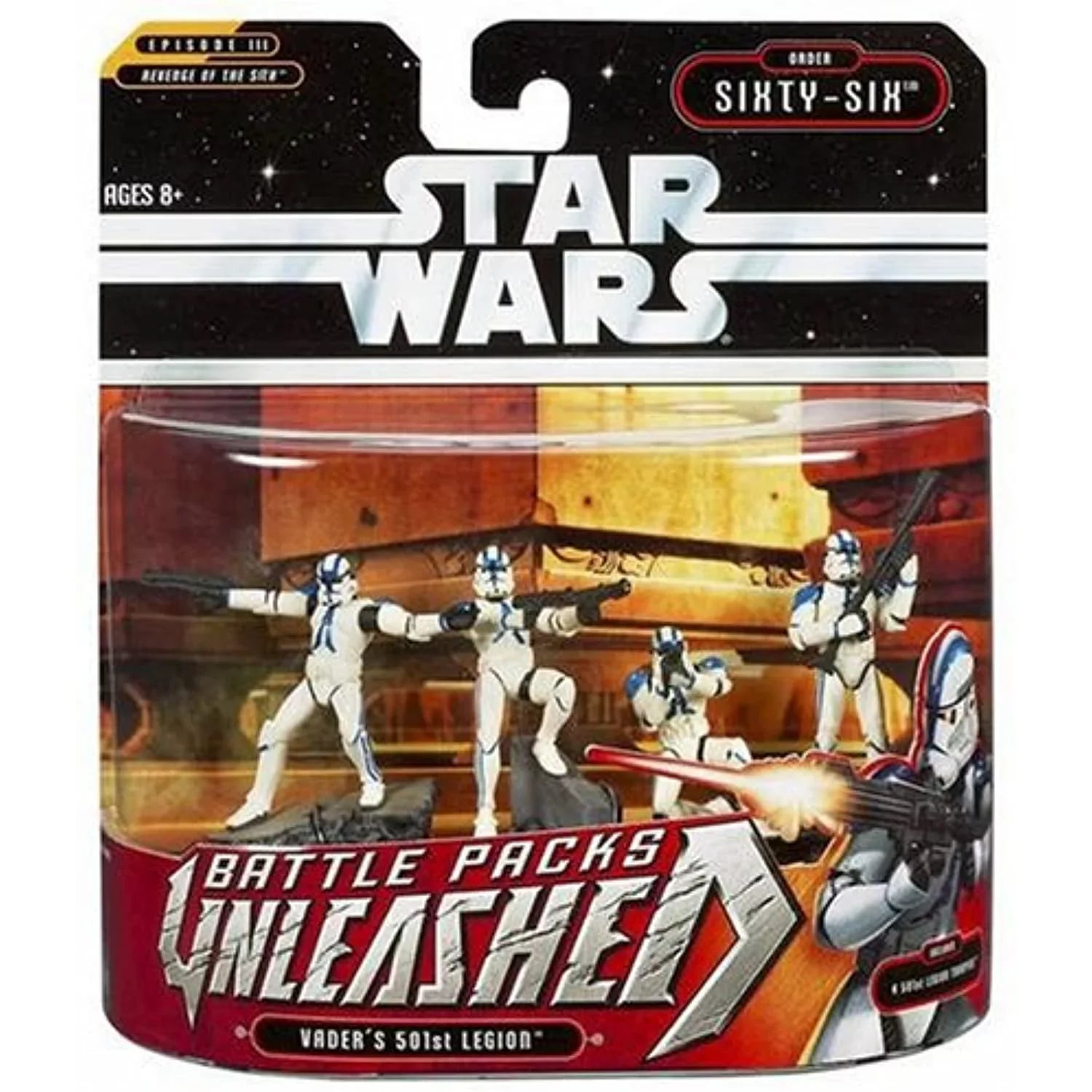 Sizetar Wars Battle Pack Unleashed Figures, Darth Vader's 501st Legion Episode III