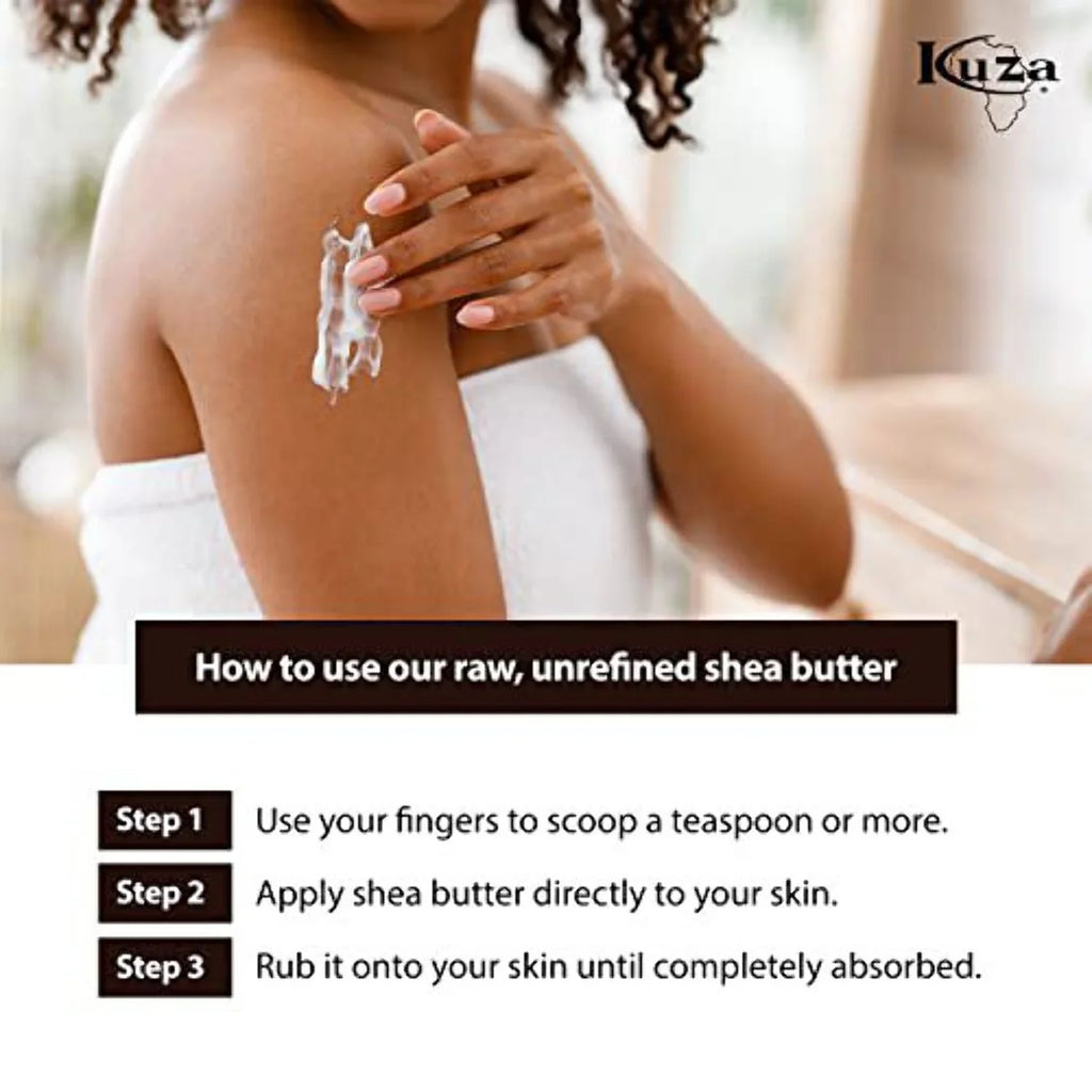 Kuza 100% Pure African Sizehea Butter with Borututu (22 Ounce, Ivory Creamy)