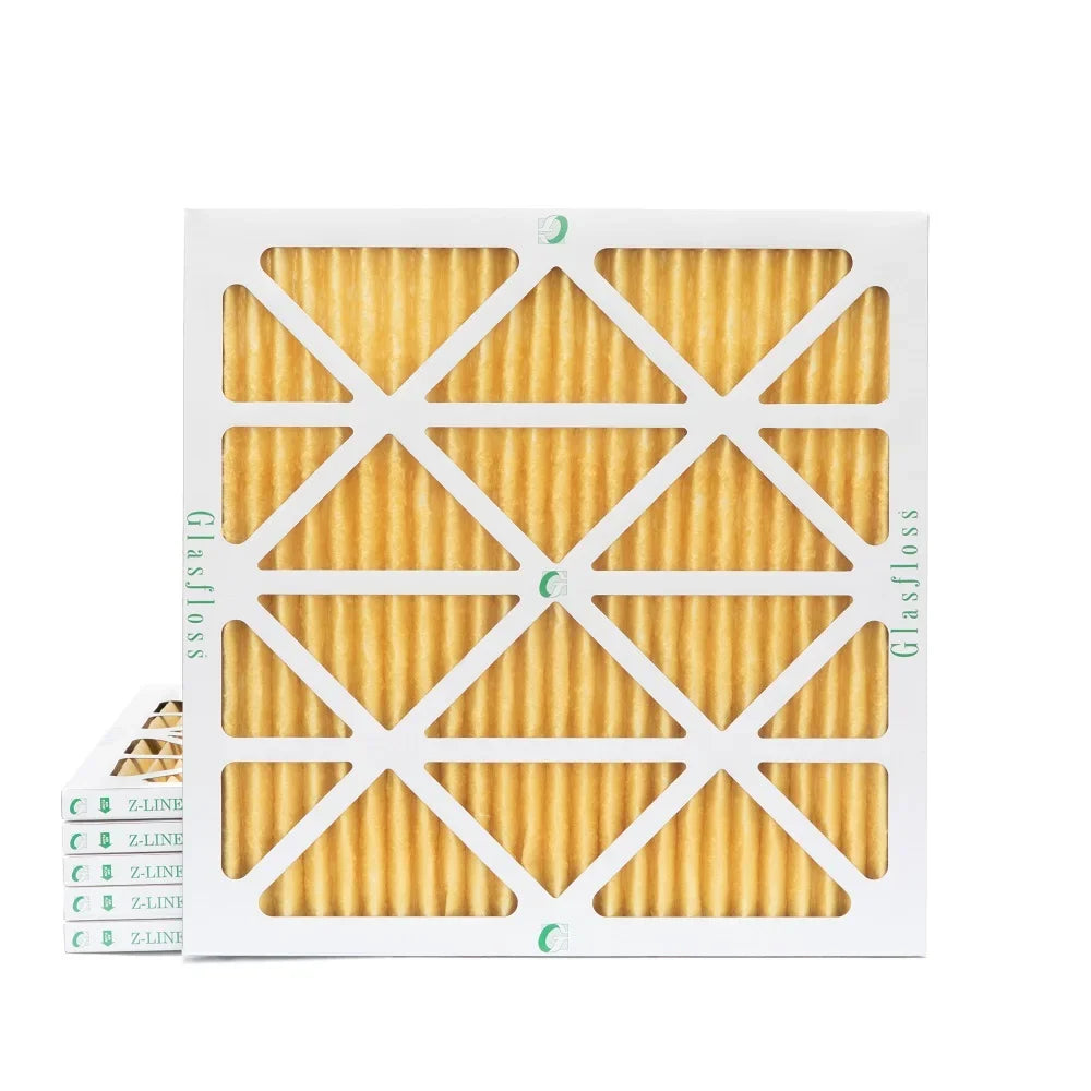 6 Pack of 24x24x1 MERV 11 Pleated Air Filters by Glasfloss. Actual Sizeize: 23-3/8 x 23-3/8 x 7/8
