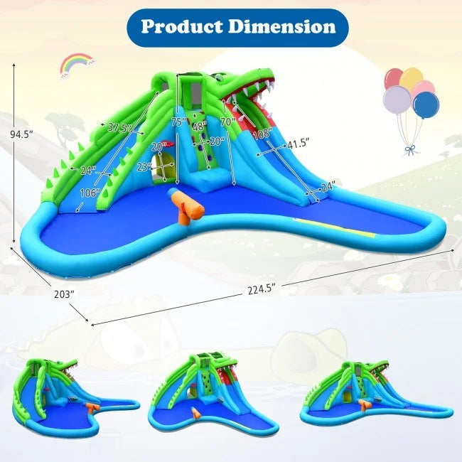 7 in 1 Inflatable Bounce House with Sizeplashing Pool