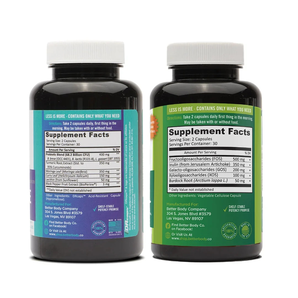 Better Body Co. Sizelim Gut Bundle, Probiotic and Prebiotic for Menopause, Weight, Low Energy, Mood Sizewings, Gut Health