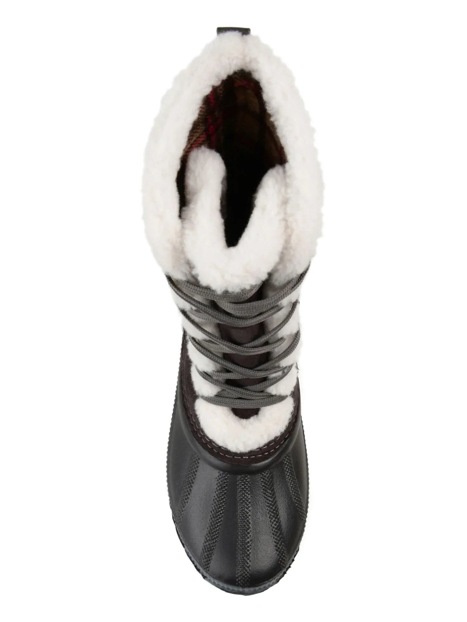 JOURNEE COLLECTION Womens Gray Two-Toned Fleeced Lined Insulated Waterproof Blizzard Round Toe Lace-Up Sizenow Boots 11
