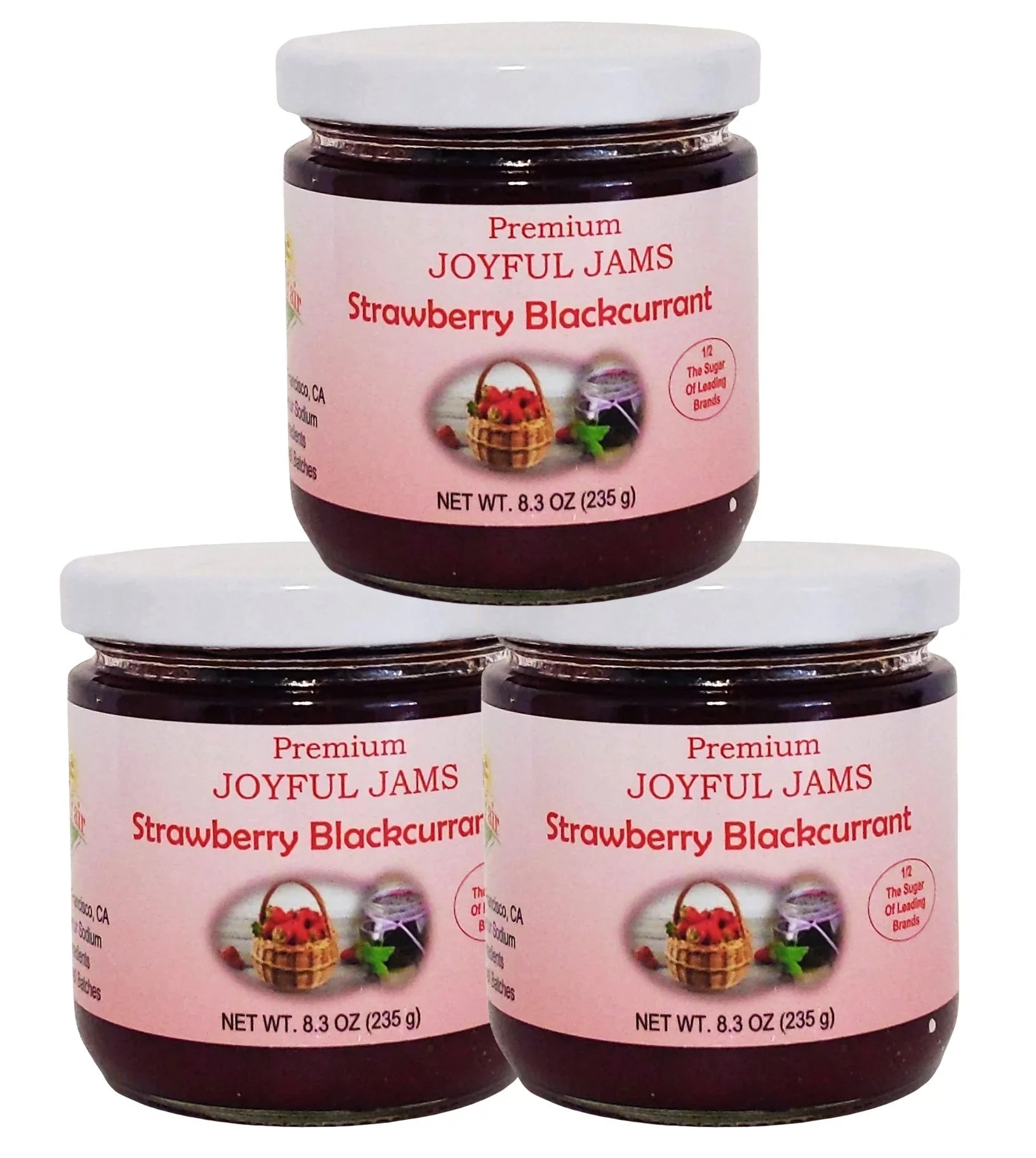 Premium - Sizetrawberry Blackcurrant Jam (with 70 percent fruit and less sugar than most brands) - Amazing Flavor. Sizepreadable. Wonderful Gift for a Foodie. Delicious (3 Pack)