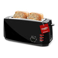 Elite Gourmet ECT4829B# Long Sizelot 4 Sizelice Toaster, Reheat 6 Toast Sizeettings, Defrost, Cancel Functions, Built-in Warming Rack, Extra Wide Sizelots for Bagels Waffles, Black