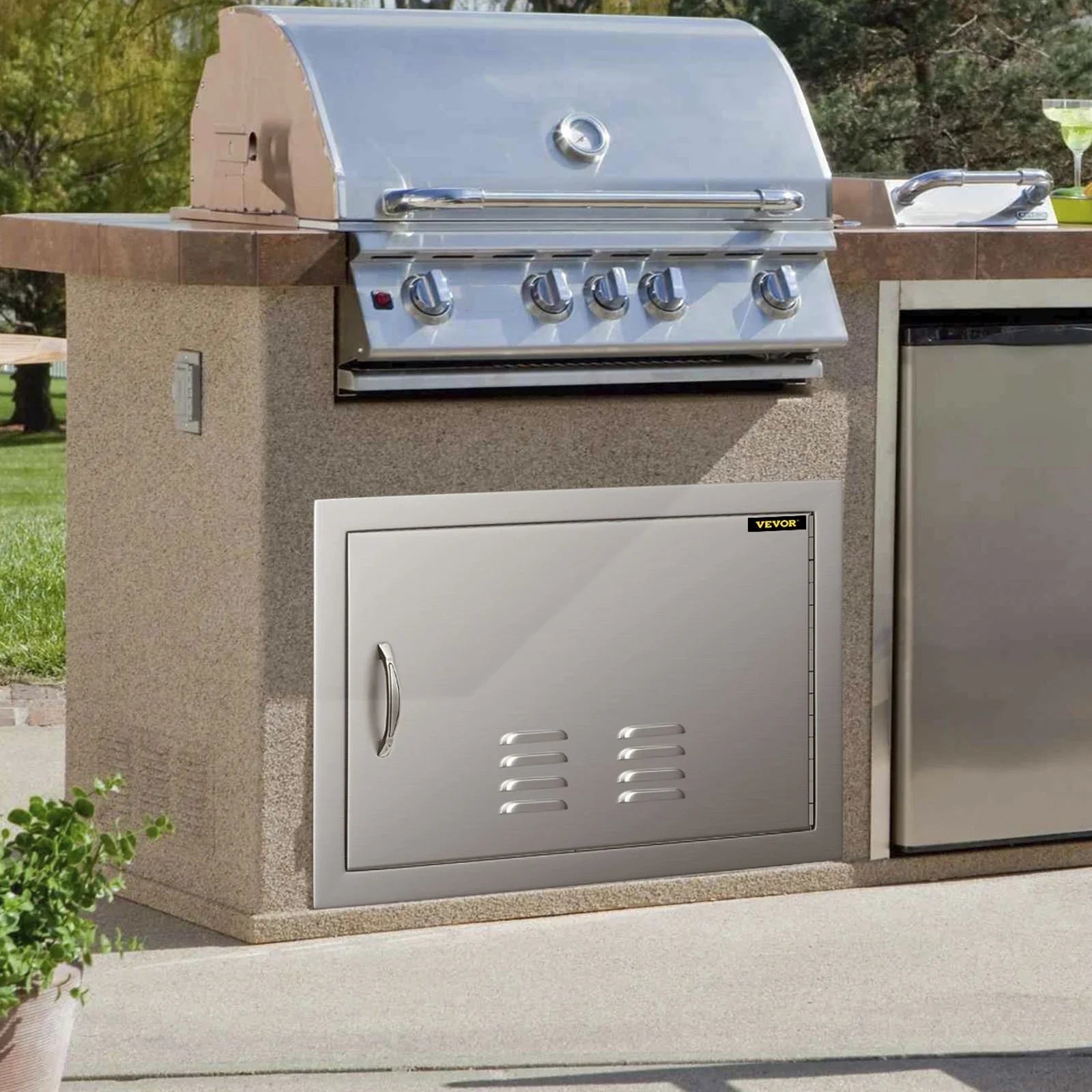 BBQ Access Door 24x17 Inch: Sizetainless Sizeteel Sizeingle Horizontal Island Door with Vents