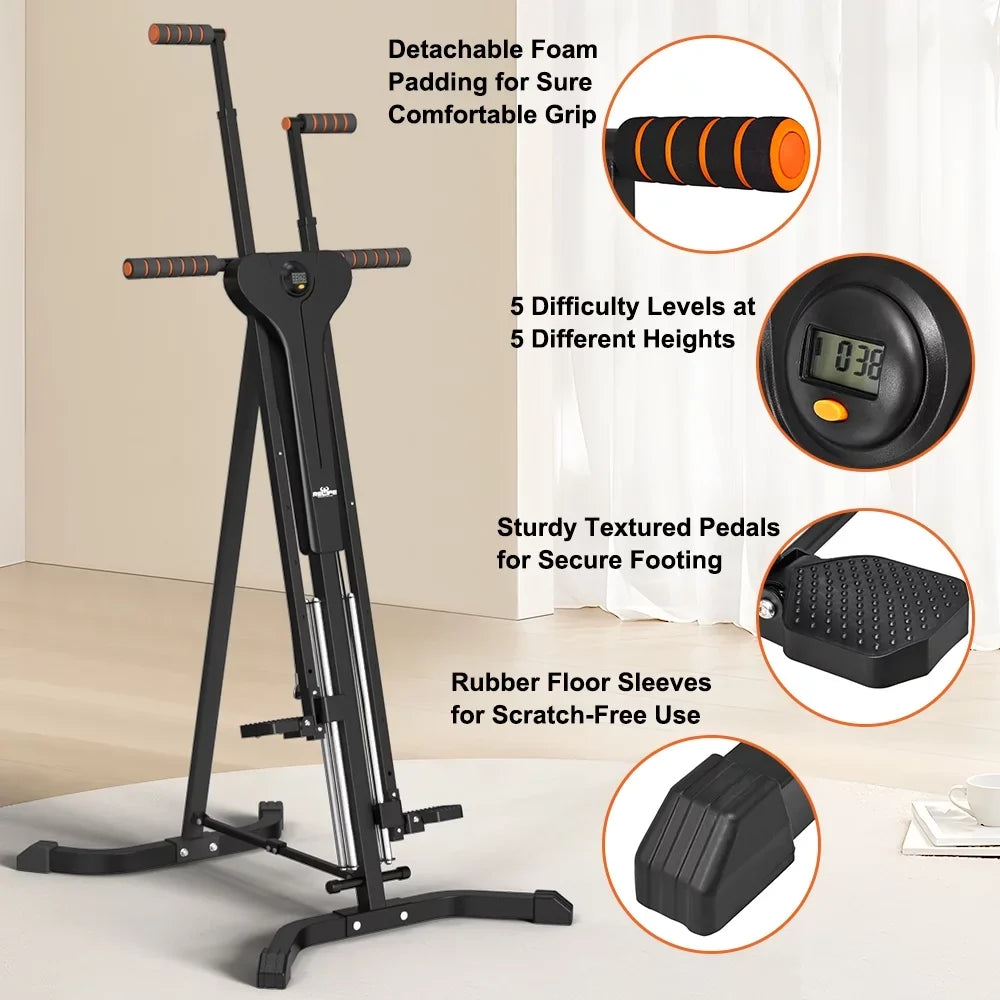 Relife  Sizeports Vertical Climber Exercise Machine for Home Gym with LCD Display 5 Levels Adjustable