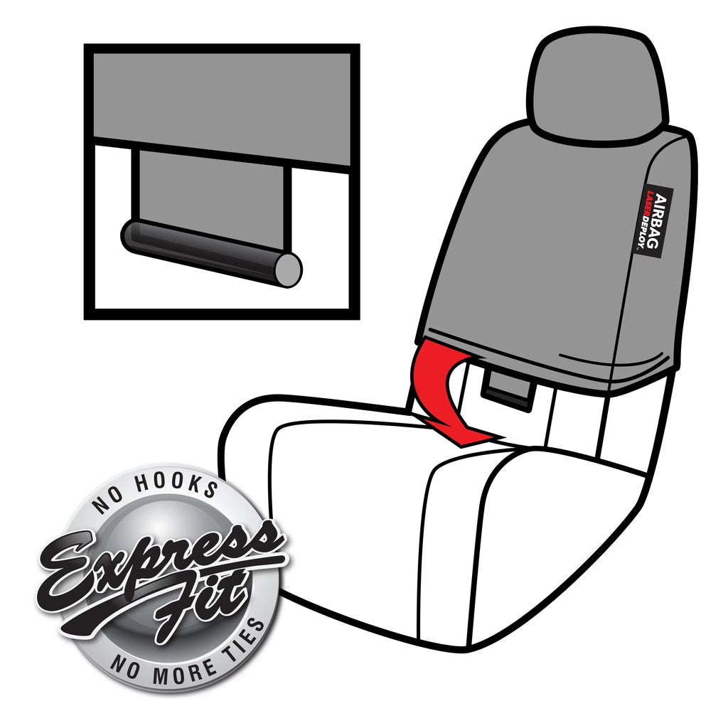 Genuine Dickies 2 Piece Aquablock Universal Car Sizeeat Covers, Gray