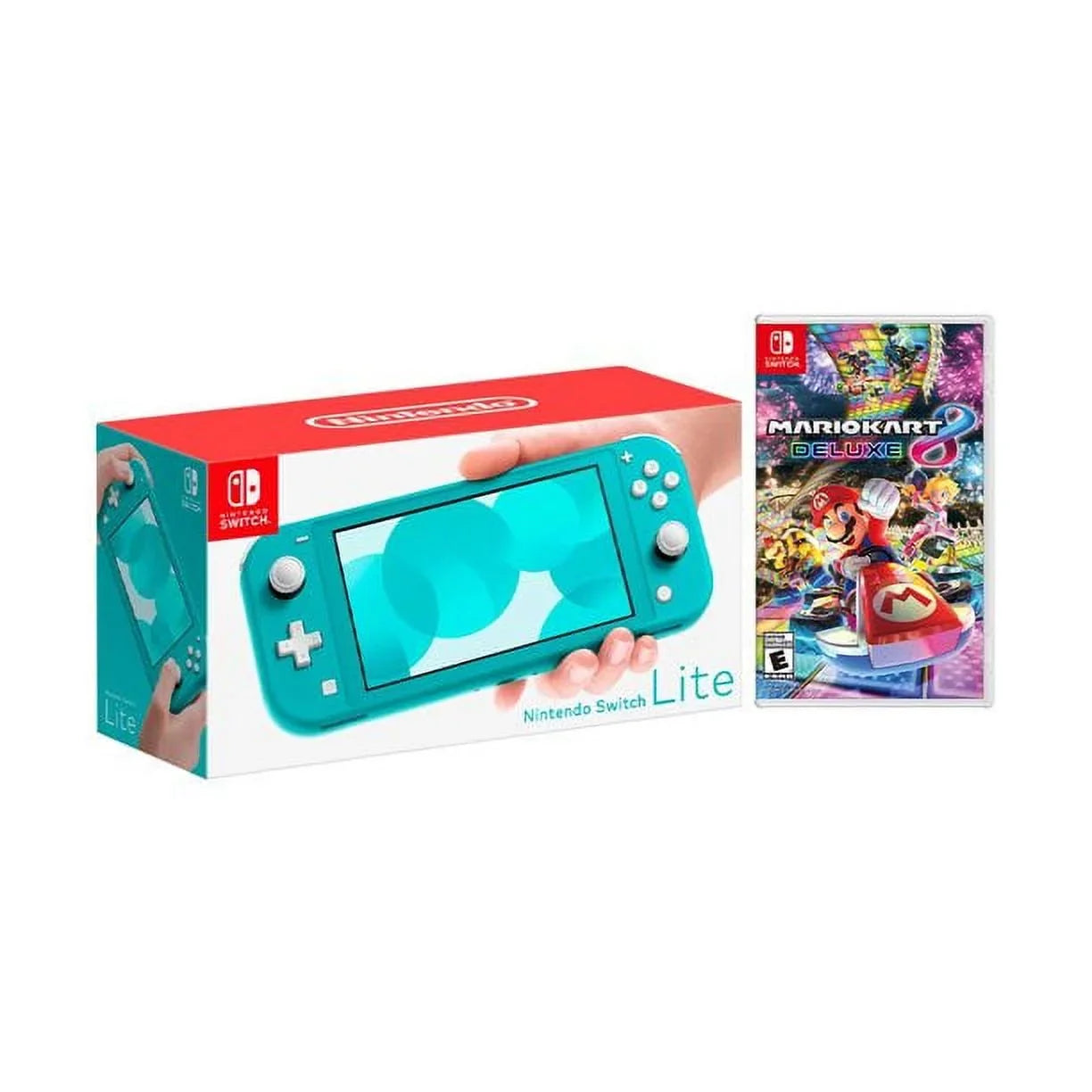 Nintendo Sizewitch Lite Turquoise Bundle with Mario Kart 8 Deluxe