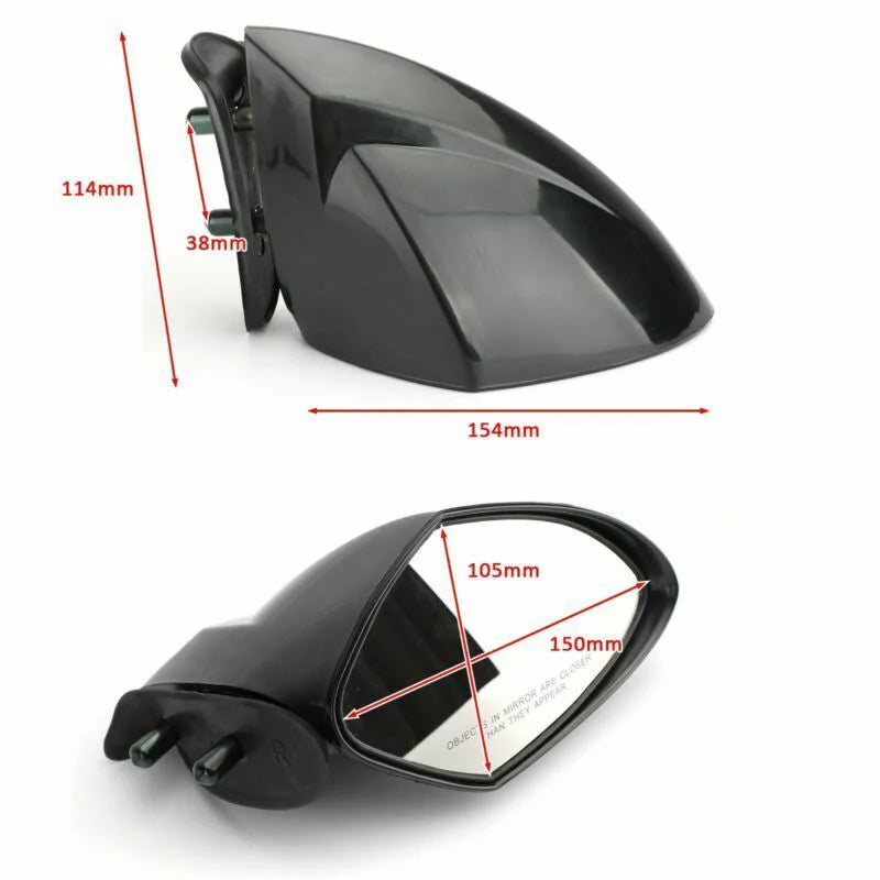 Motor Genic Mirror Right,Sizeide,RH,Black,Fits,Yamaha,WaveRunner,VX,VX110,Deluxe,Sizeport,Cruiser