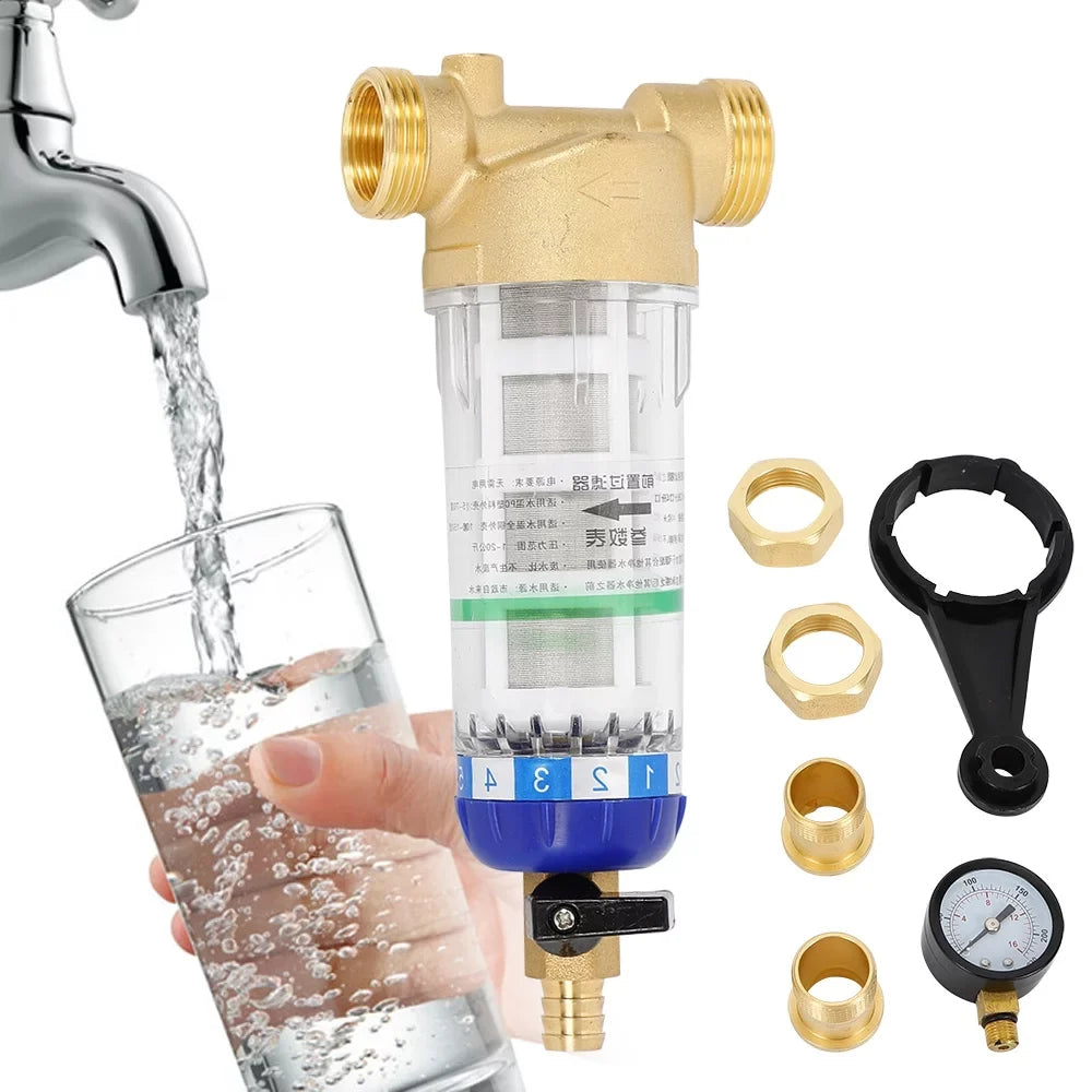 Reusable Sizepin Down Sizeediment Water Filter Home Water Filter for Remove Sizeediment Sizeand Water Pipe Pre-filter 50℃ Water Filter