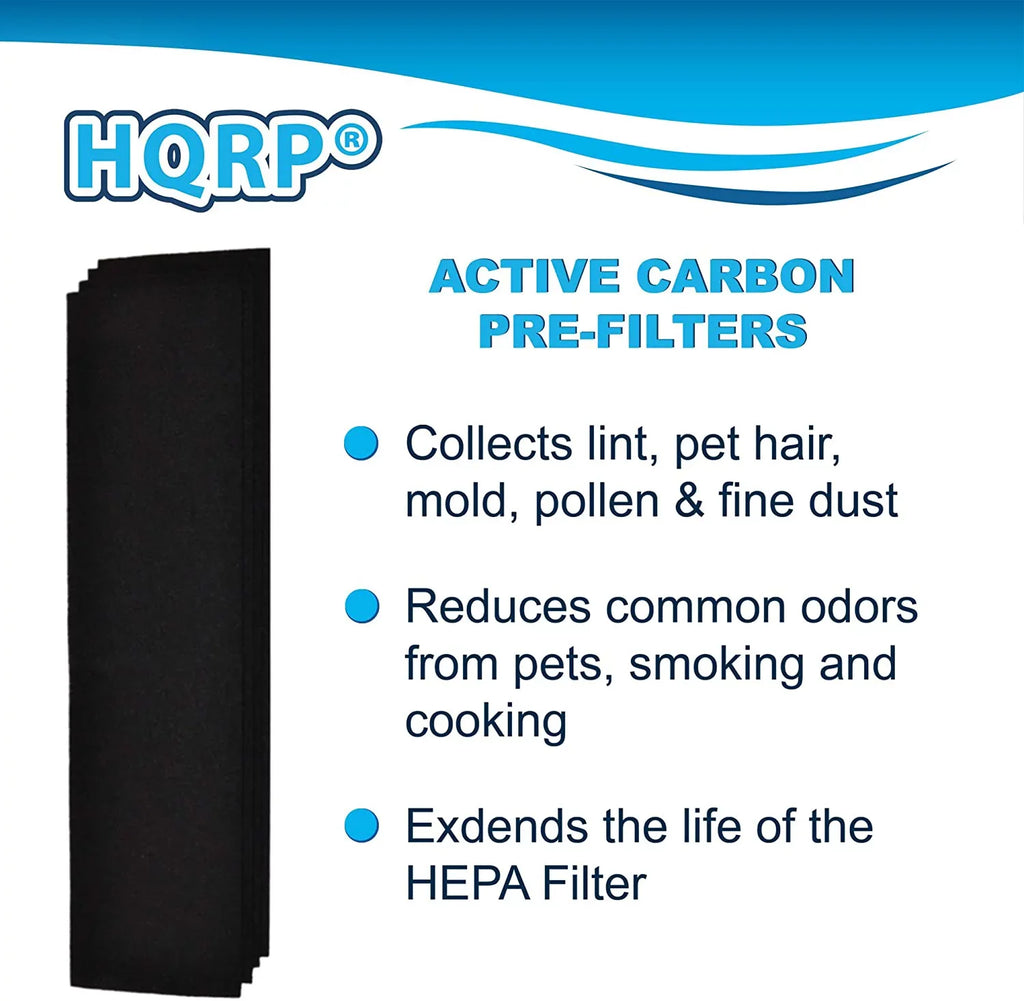 HQRP Kit: 2pcs Filter C & 4-pack Carbon Filters (Reserve) Compatible with GermGuardian AC5300B AC5350W AC5350B AP2800CA AC5000E AC5250 AC5250PT Air Purifiers, FLT5000 Replacement