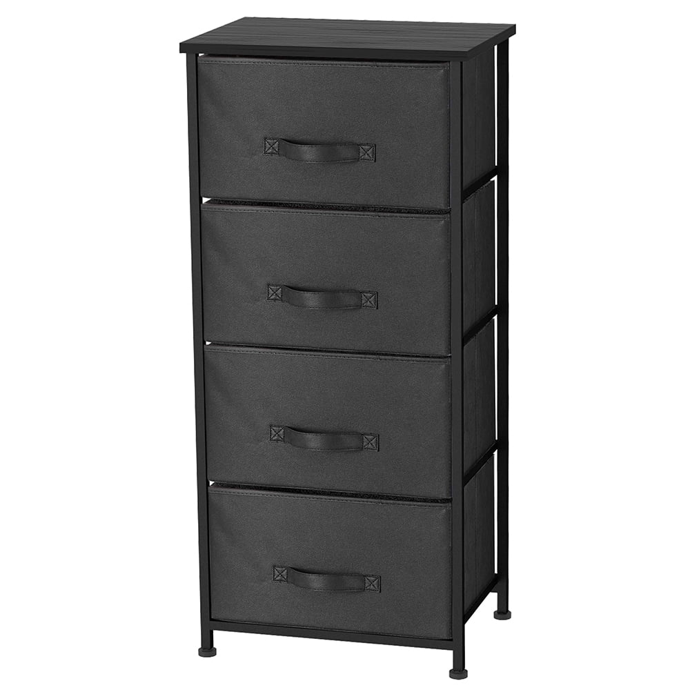 Home Basics 4 Drawer Sizetorage Organizer, Black