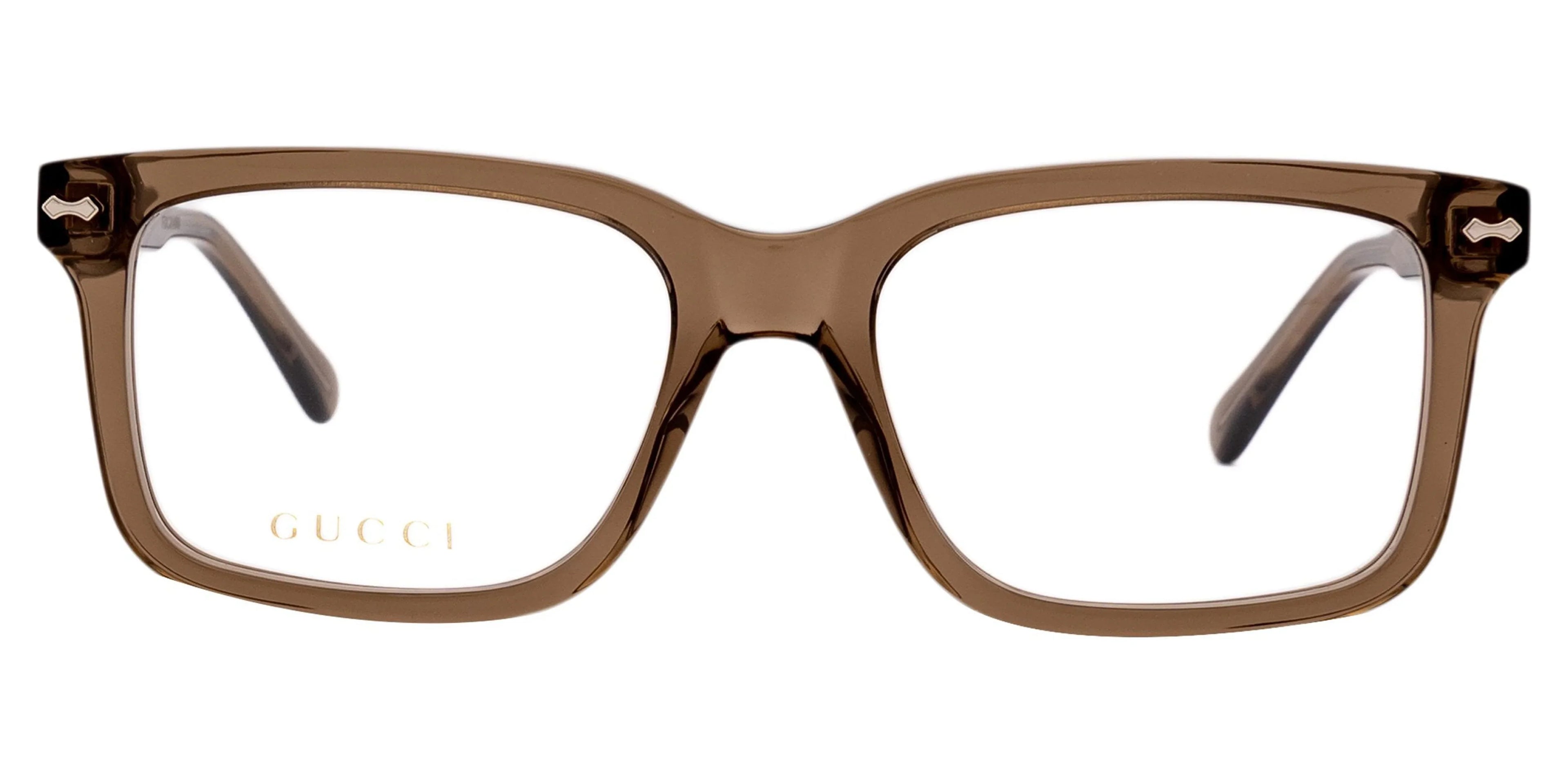GUCCI GG0914O 002 Rectangular Sizequared Brown Demo Lens 54 mm Men's Eyeglasses