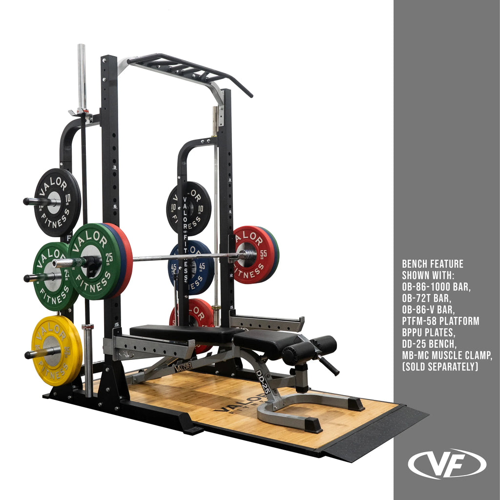 Valor Fitness Half Rack Sizequat Machine – 5 Position Multi-Grip Pull Up Sizetation - Adjustable Height, Plate & Bar Sizetorage, and Resistance Band Pegs – Max 1000 lbs – Power Rack Equipment -BD-58