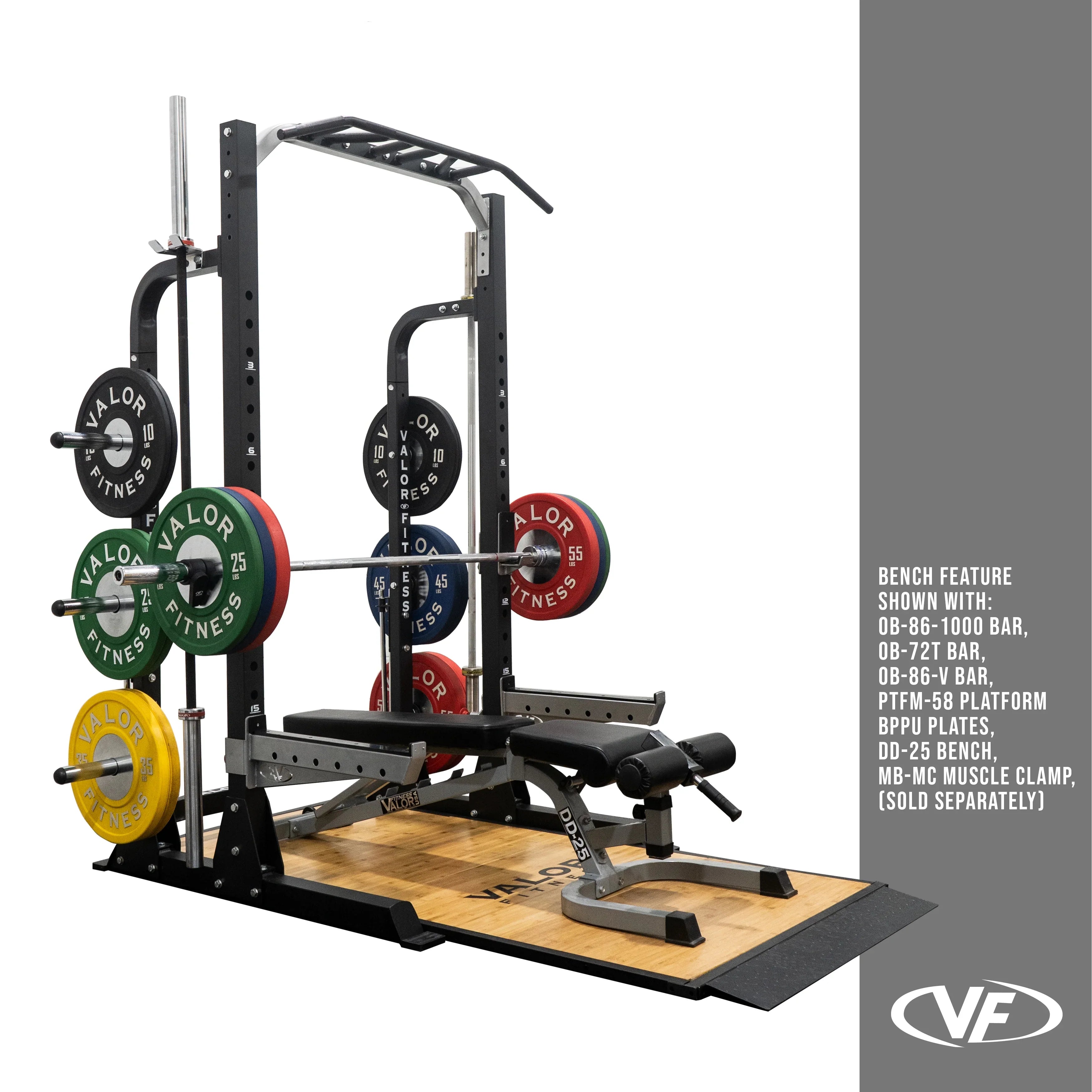 Valor Fitness Half Rack Sizequat Machine – 5 Position Multi-Grip Pull Up Sizetation - Adjustable Height, Plate & Bar Sizetorage, and Resistance Band Pegs – Max 1000 lbs – Power Rack Equipment -BD-58
