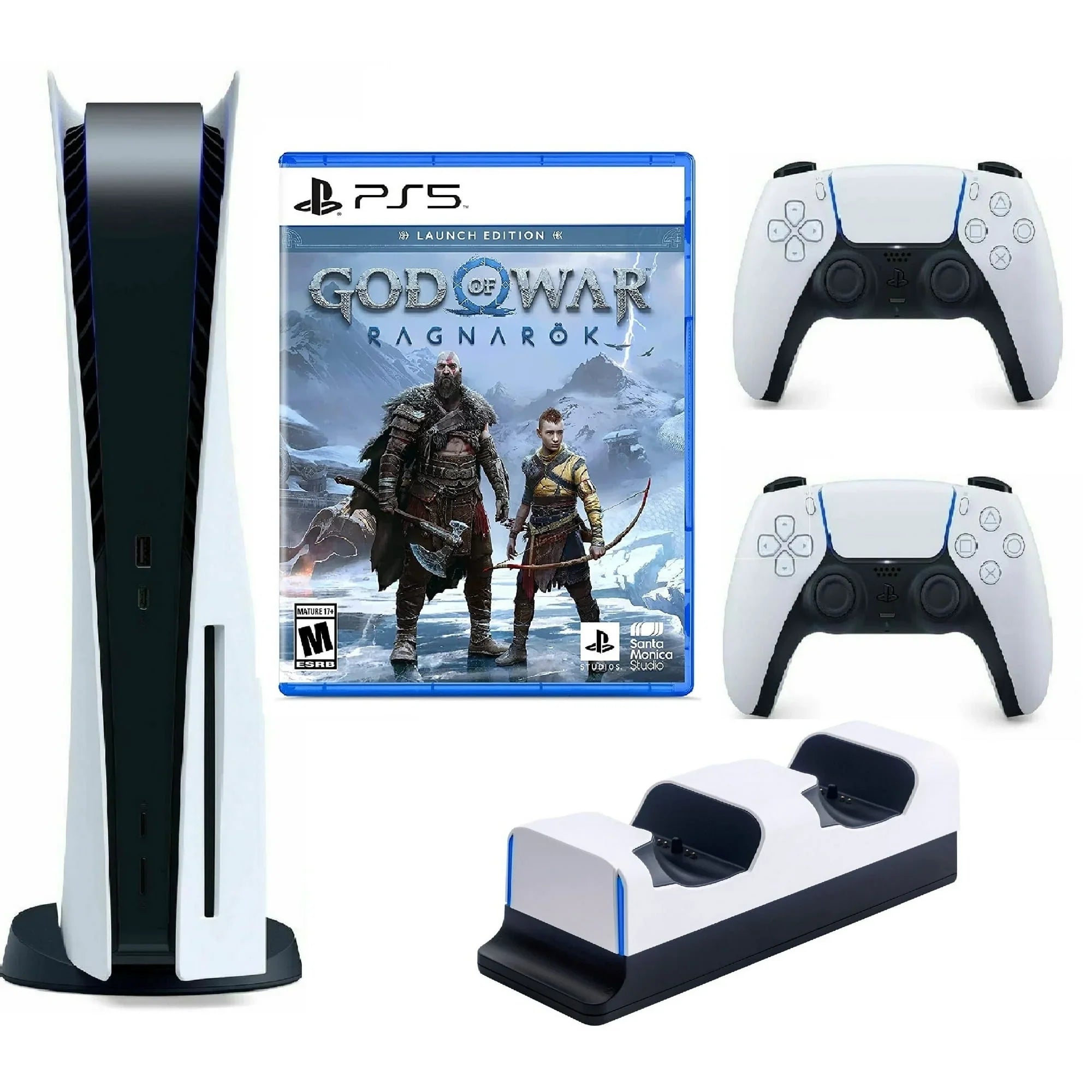 2023 NEWESizeT PlaySizetation_PSize5 Gaming Console Disc Version W/God of War Ragnarök/Extra Wireless Controller| TKX Dual Charging Sizetation