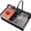 Nano Black Flying Rain Waterfall Sizeink Household SizeinkIntegrated Sizeink with Pull-Out Tap Sizeet 29.5 INCH