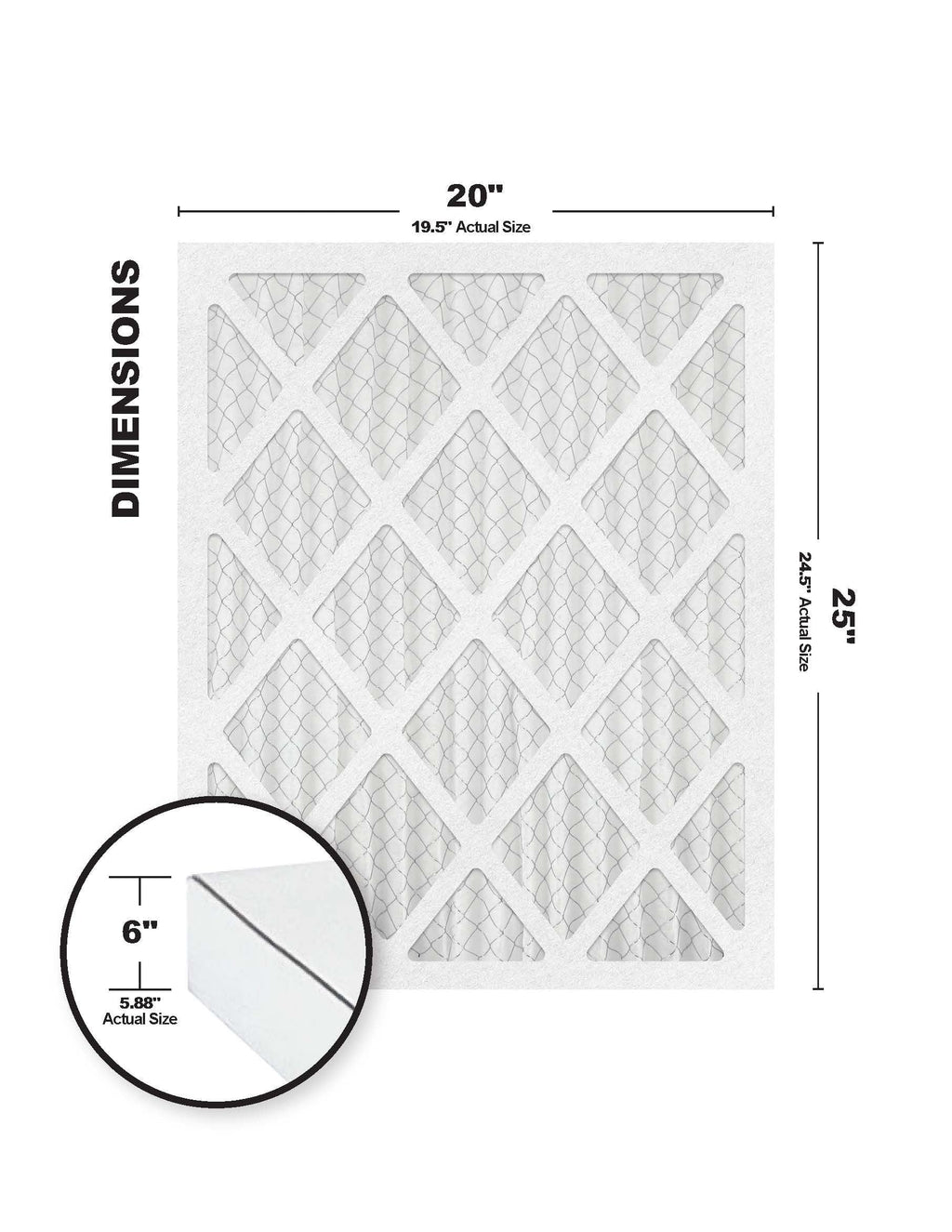 Accumulair Diamond 20x25x6 MERV 13 Air/Furnace Filters (6 pack)