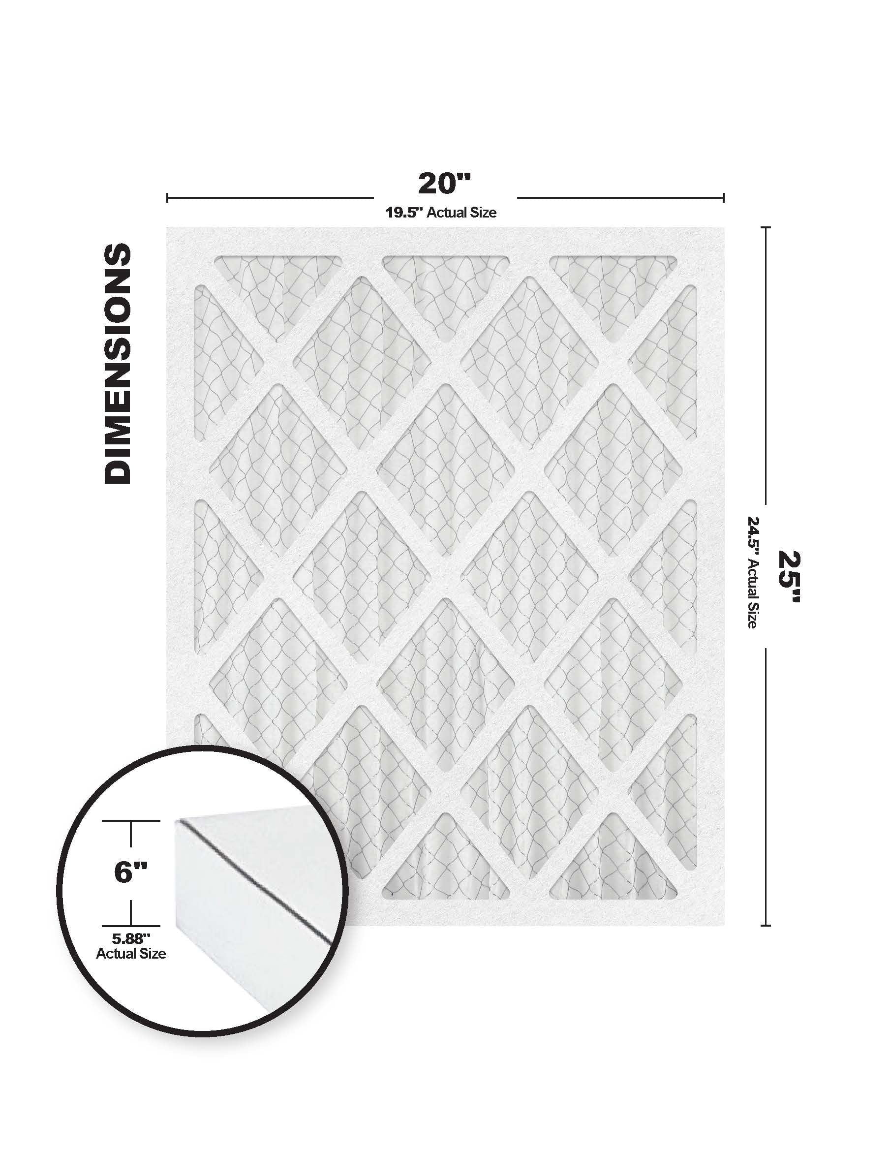 Accumulair Diamond 20x25x6 MERV 13 Air/Furnace Filters (6 pack)