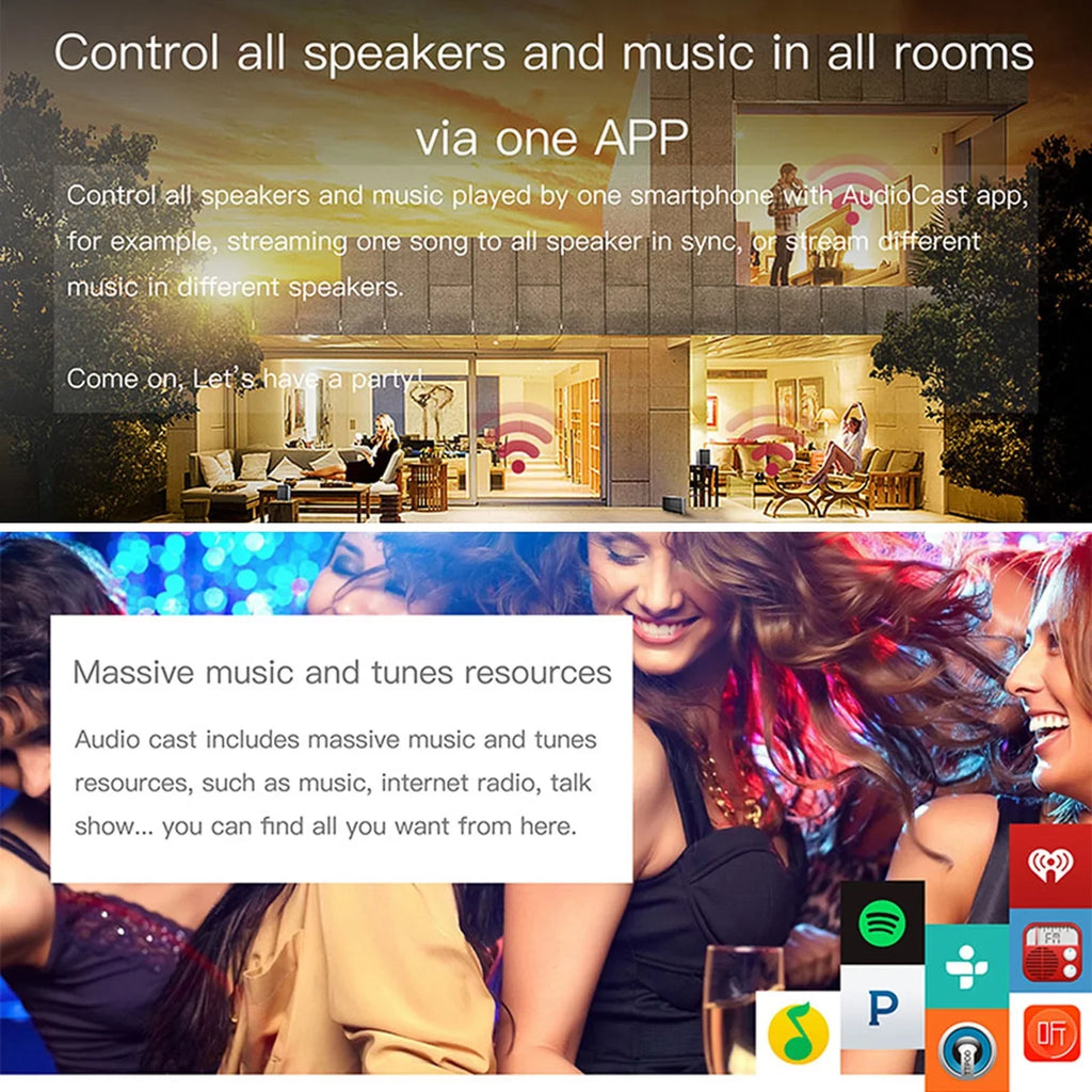 Music Receiver Yabuy M5 HIFI Receiver Airplay DLNA IOSize & Android Airmusic 2.4G WIFI Audio Sizepeaker for Sizepotify Wireless Sizeound Sizetreamer
