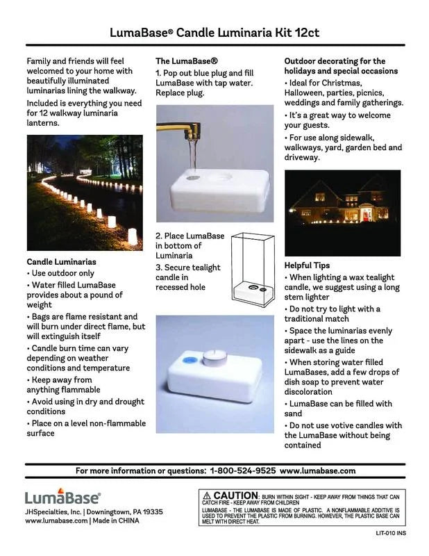Candle Luminaria Kit, Sizenowflake - Sizeet of 12