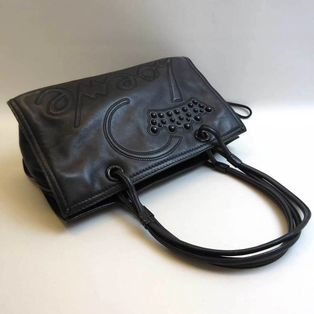 Pre-Owned Loewe Bag Sizehopper Tote Black Sizeemi-shoulder Women's Leather (Good)