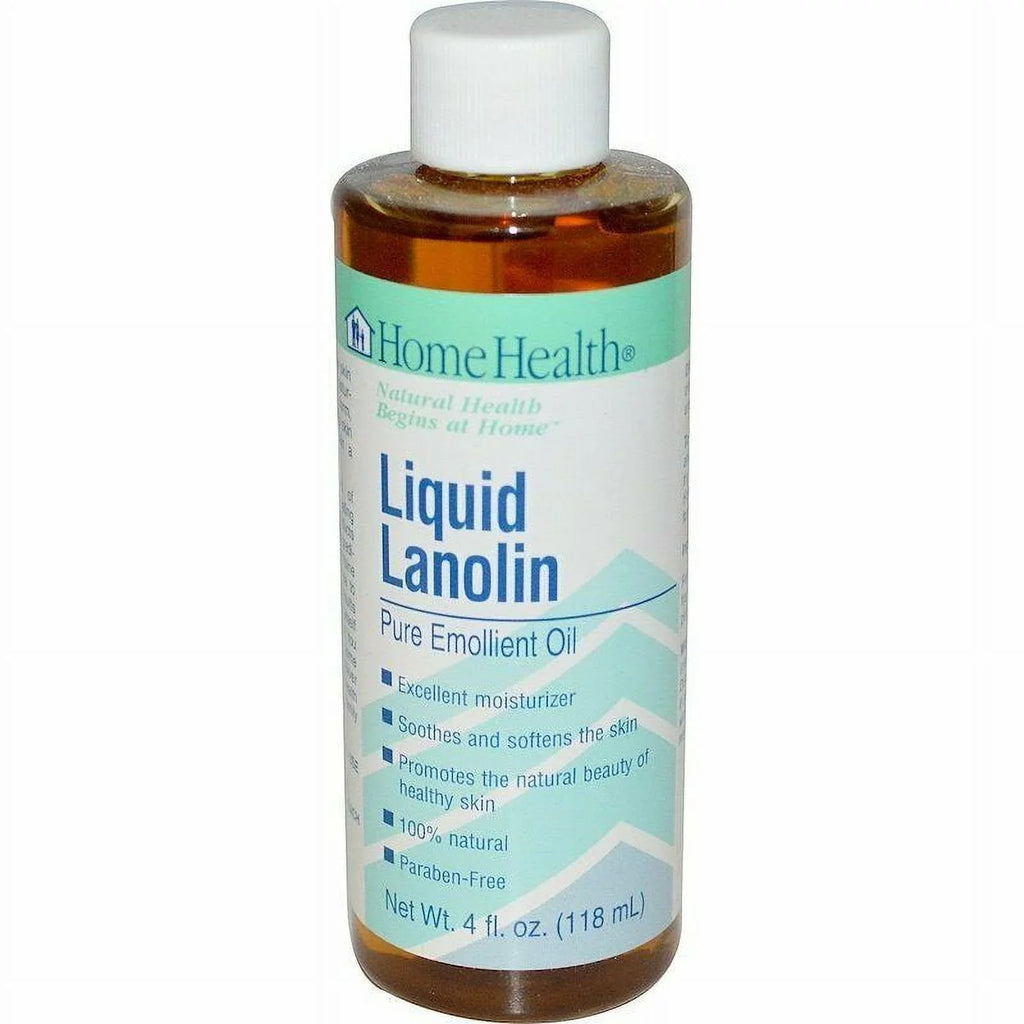 Home Health Liquid Lanolin Pure Emollient Oil, Moisturize Sizekin, 4oz, 2-Pack