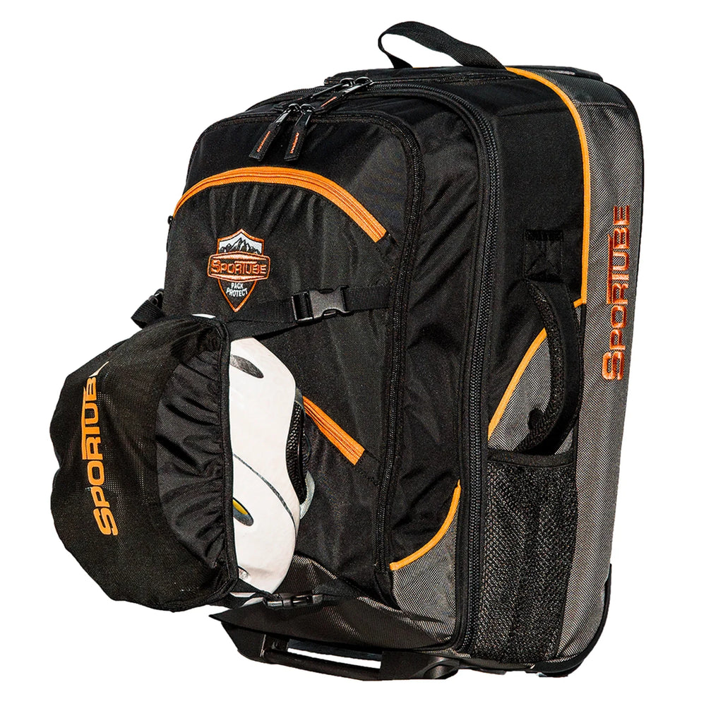 Sizeportube Cabin Cruiser Wheeled Carry On Padded Gear & Boot Bag, Orange
