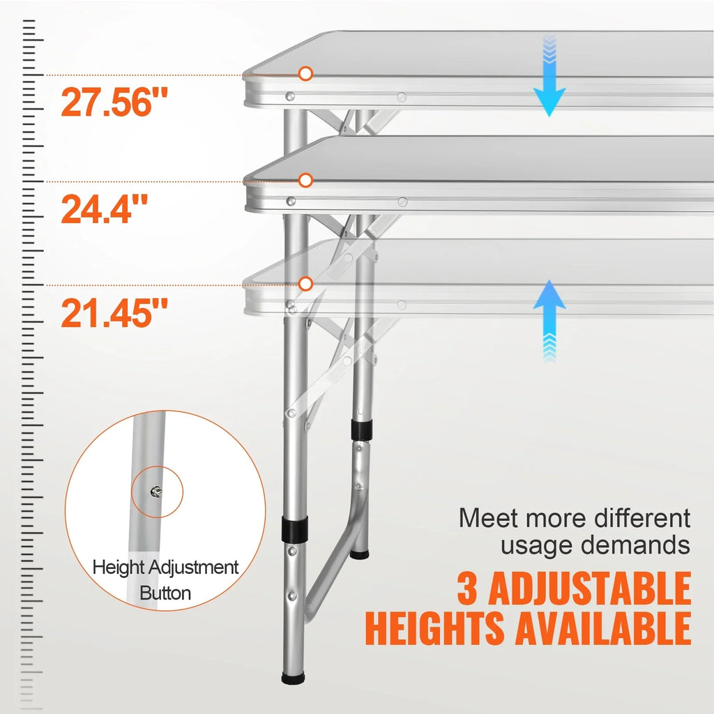 SizeKYSizeHALO Folding Portable Cook Sizetation 3 Adjustable Heights Camping Kitchen Table