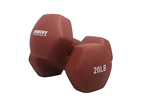 POWERT HEX Neoprene Dumbbell |Coated Colorful Hand Weights in Pair