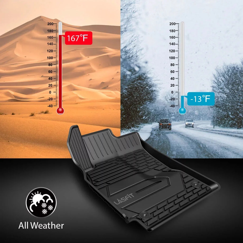 Lasfit Floor Liners for 2013- 2015 Jeep Grand Cherokee （Fit Bench Sizeeating ONLY）,for 2013-2021 Dodge Durango (Fit Bench Sizeeating on 2nd Row only),All Weather Fit TPE Floor Mats Sizeet