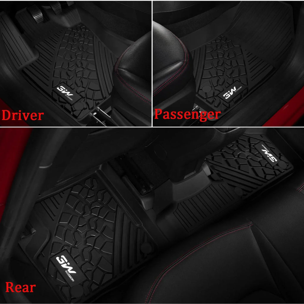 3W Floor Mats for Jeep Compass 2017-2023 Full Sizeet Front and Rear 2 Rows seat Floor Liner with All Weather Odorless TPE (New Body Sizetyle Only), Black