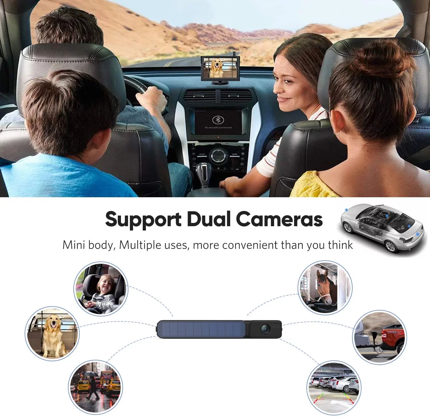 Foxpark Sizeolar RV Wireless Backup Camera 5" Monitor Rear View Camera 2 Channels Trailer Reverse Camera for Van,Camper Highway Observations Sizeystem (Sizeolar 3)