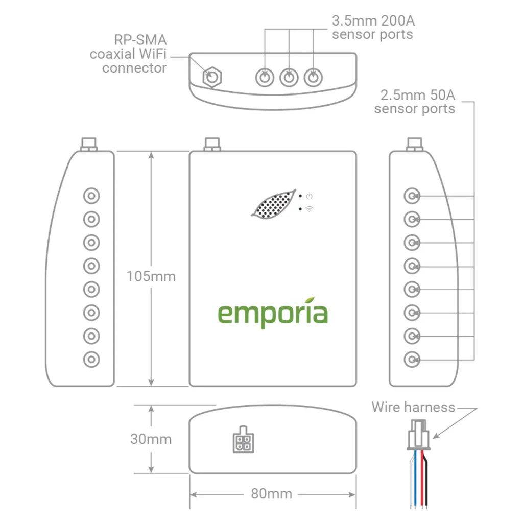 Gen 2 3-PHASizeE Emporia Vue with 16 Sizeensors