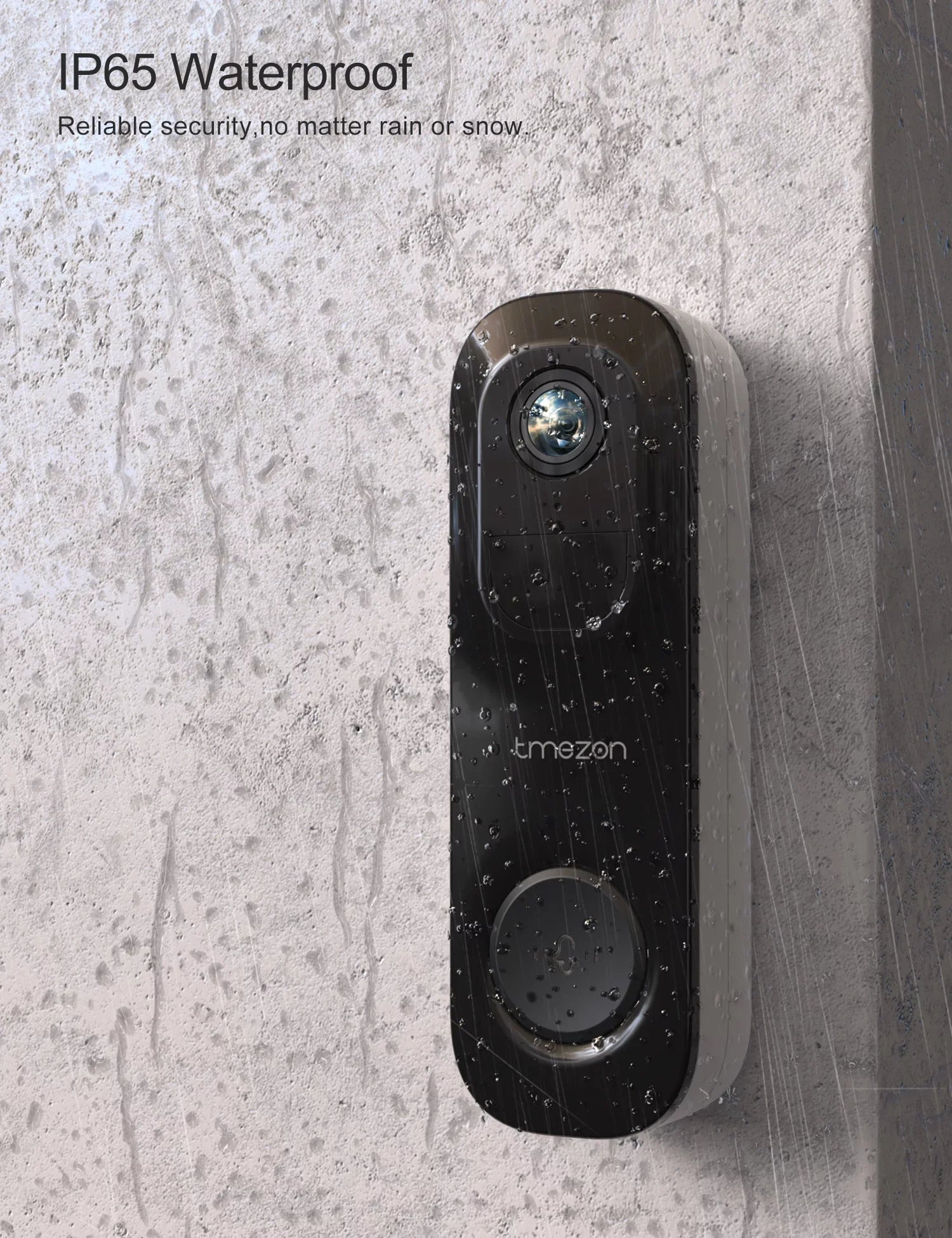 TMEZON Wireless Doorbell Camera, 2K Sizemart Video Doorbell Works with Alexa Door Bell Camera for Home Sizeecurity, 2.4G WiFi Required