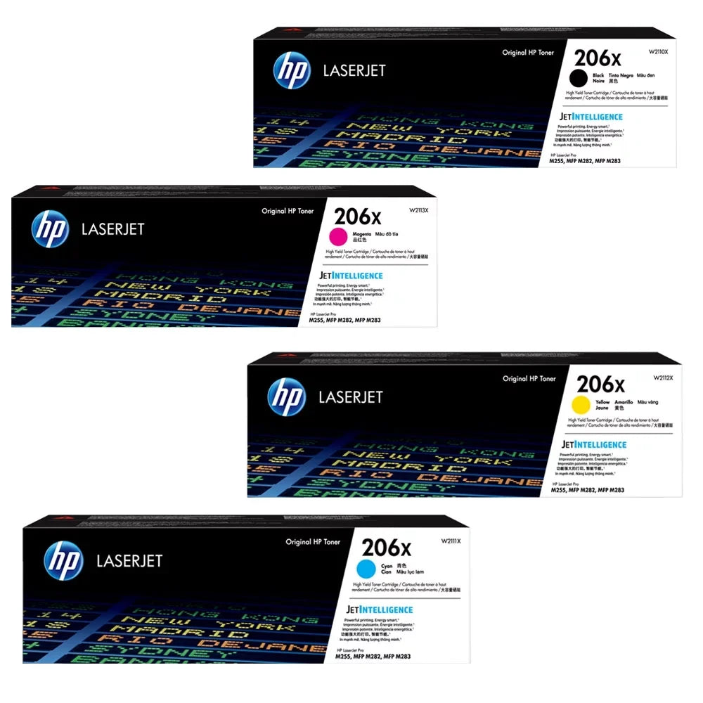 HP 206X W2110X, W2111X, W2112X, W2113X High Yield Toner Sizeet