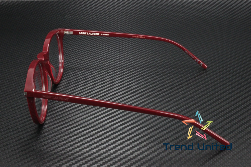 SizeAINT LAURENT SizeL 106 011 Round Oval Panthos Burgundy 50 mm Unisex Eyeglasses