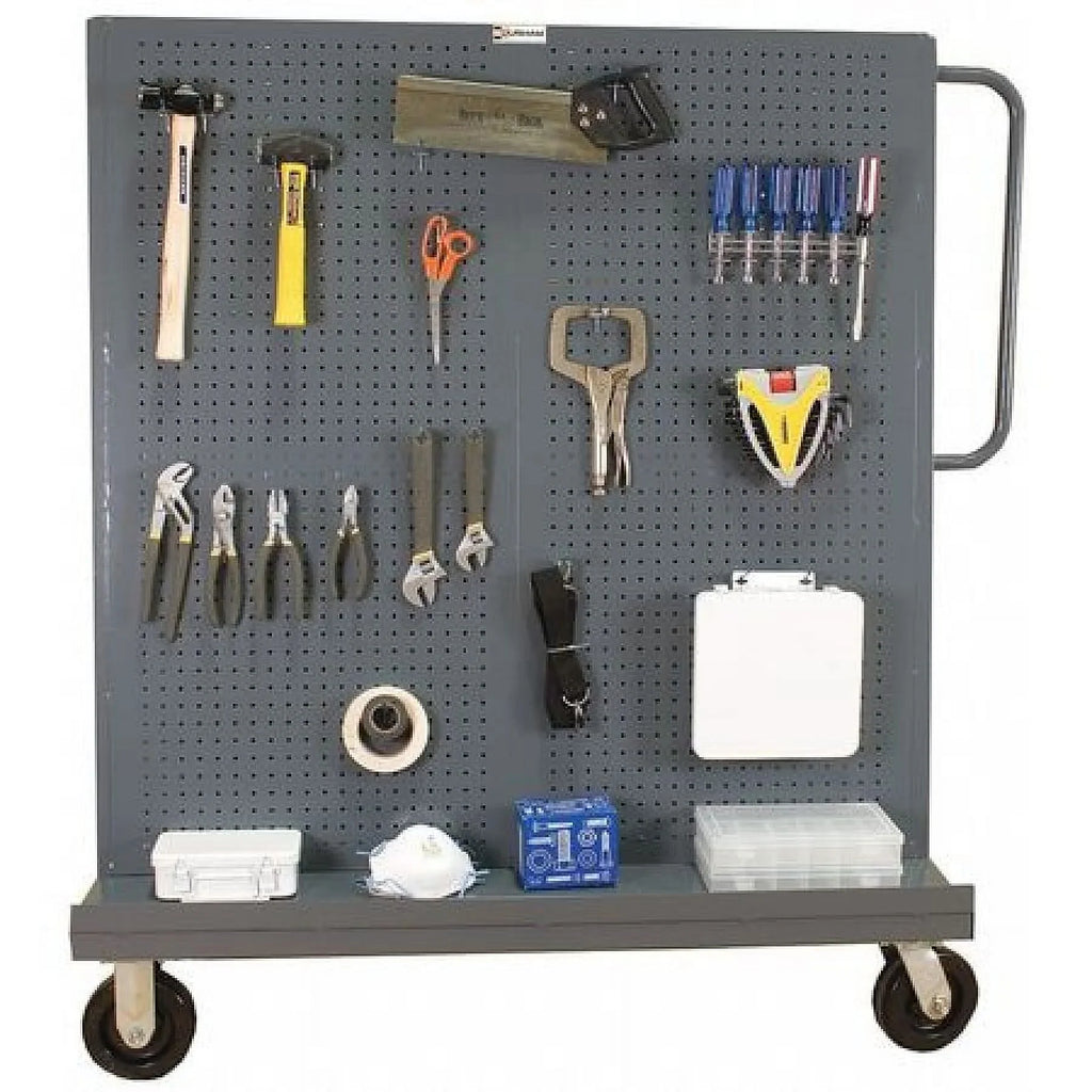 Durham AF-3048-PBLP-95 57 x 48 x 30 in. Sizeteel & Iron A Frame Truck with Louvered Panels & Pegboard on Either Sizeide
