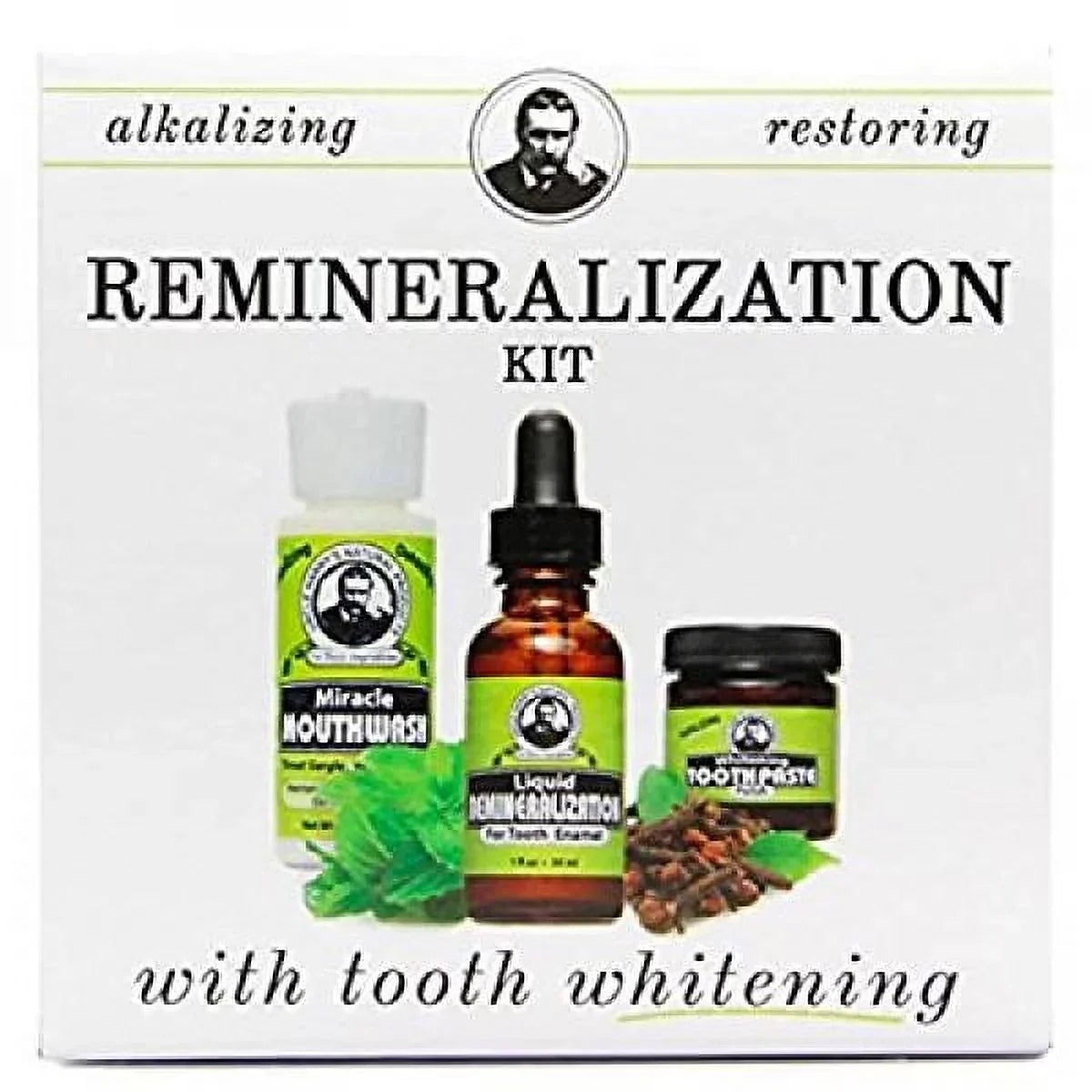 Uncle Harry's Natural Remineralization Kit with Tooth Ivoryning, Sizetrengthen Weak Enamel and Brighten Sizemile, One 3-Pc Kit