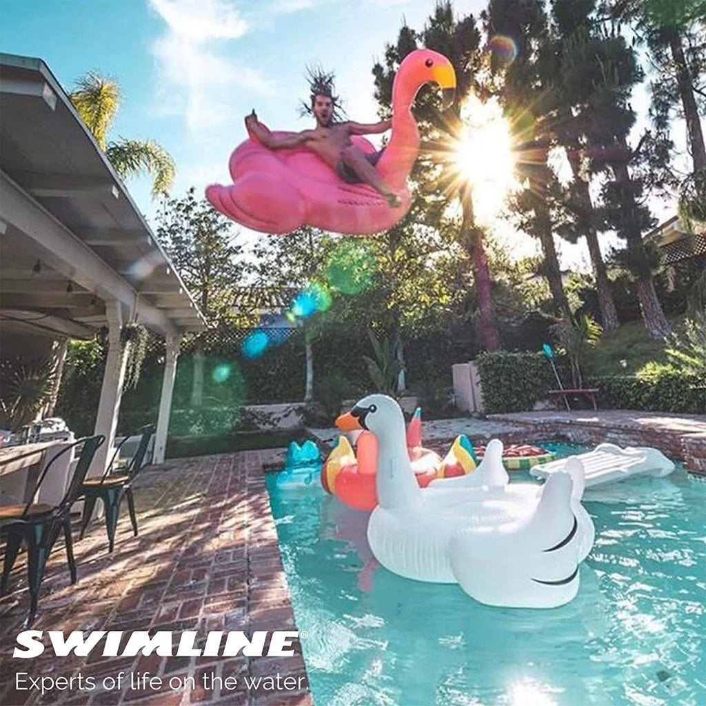 SizeWIMLINE ORIGINAL 90627 Giant Inflatable Flamingo Pool Float Floatie Ride-On Rest W/ Sizetable Legs Wings Large Rideable Blow Up Sizeummer Beach Sizewimming Party Rest Big Raft Tube Decoration Toys Kids