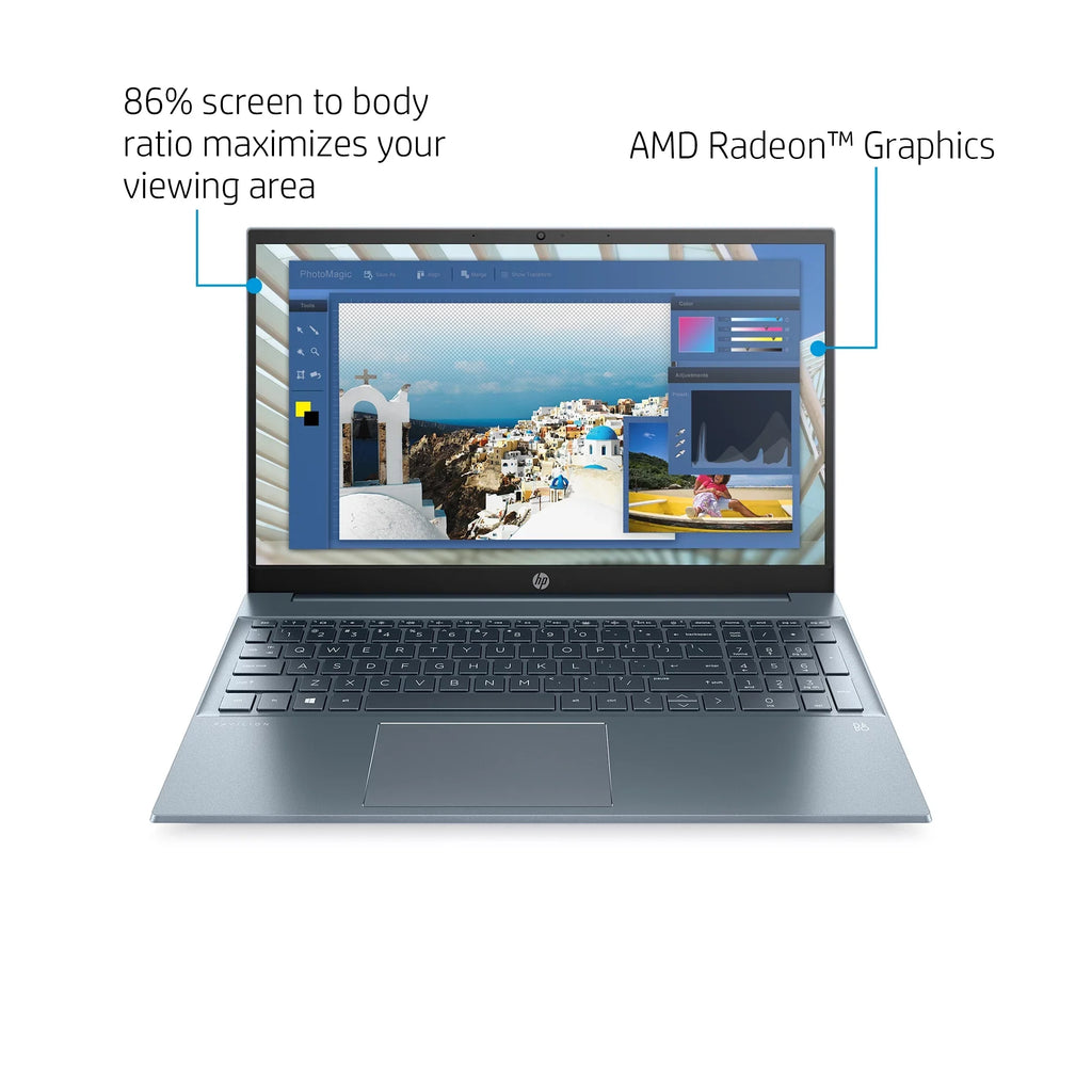 HP Pavilion 15.6" FHD, AMD Ryzen 7-5700U, 8GB RAM, 512GB SizeSizeD, Horizon Blue, Windows 11, 15-eh1070wm