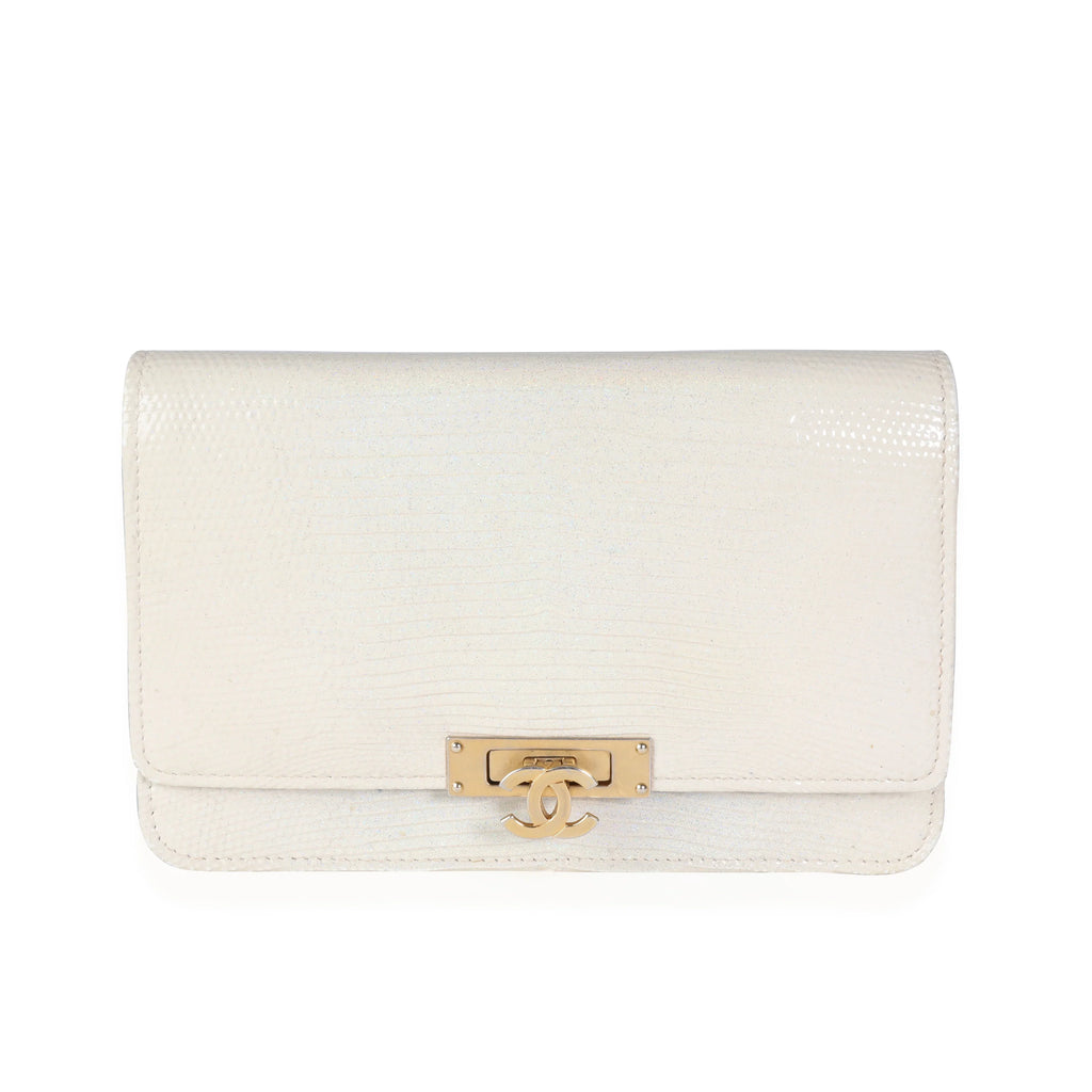 Chanel Gold Metallic Lizard Golden Class Wallet on Chain Pre-Owned