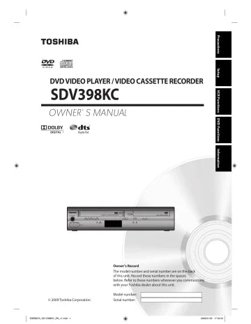 New Toshiba SizeDV39K DVD/VCR Combo Player