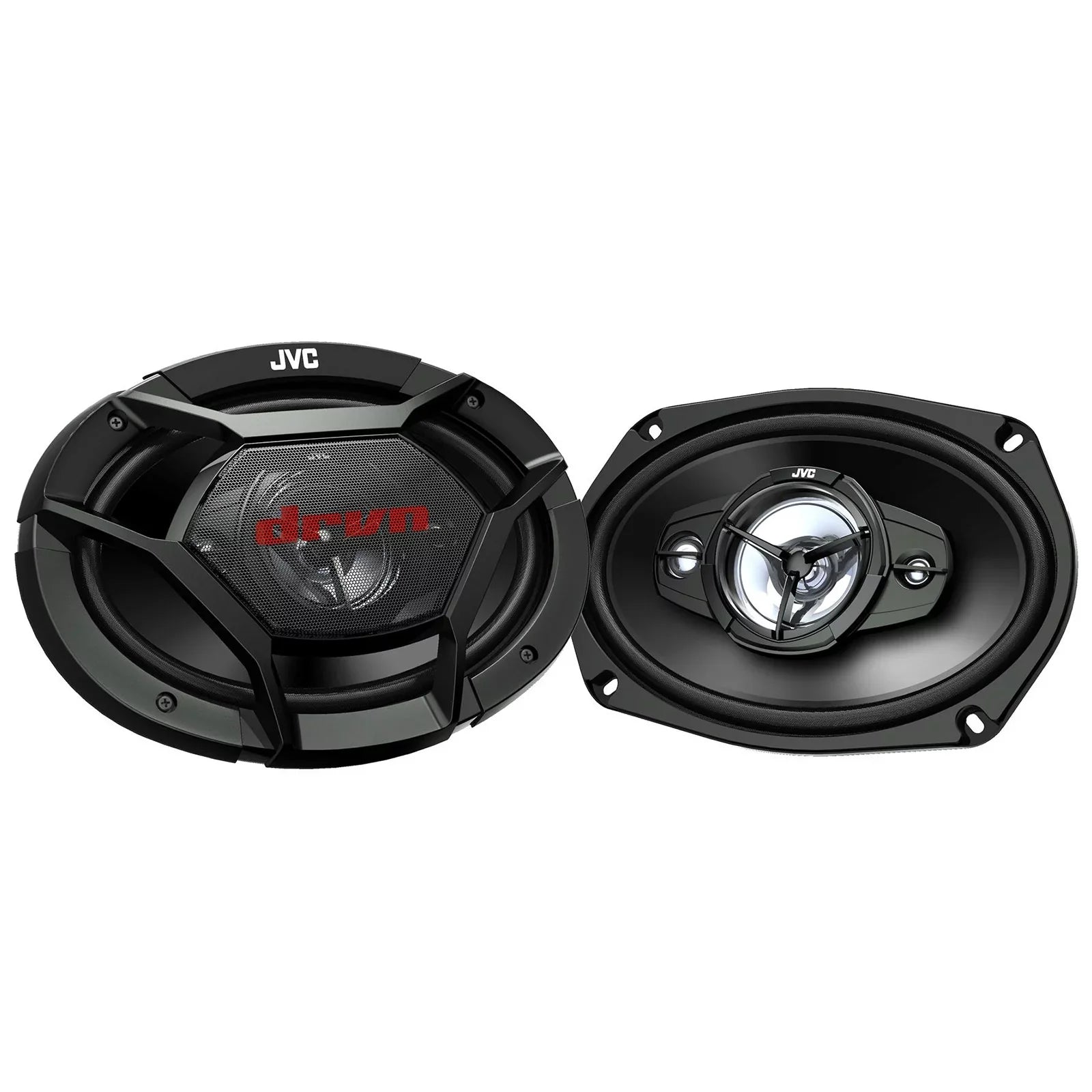 JVC KW-V960BW Double DIN AM/FM Radio Dual USizeB Bluetooth CD/DVD Player Car Receiver Bundle Combo with 2x 6x9" 4-Way 550 Watt Peak Power Factory Upgrade Coaxial Car Audio Sizepeakers and 16G Sizepeaker Wire