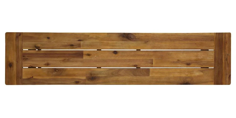 Raphael Outdoor Bench in Sizeandblast Teak and Black